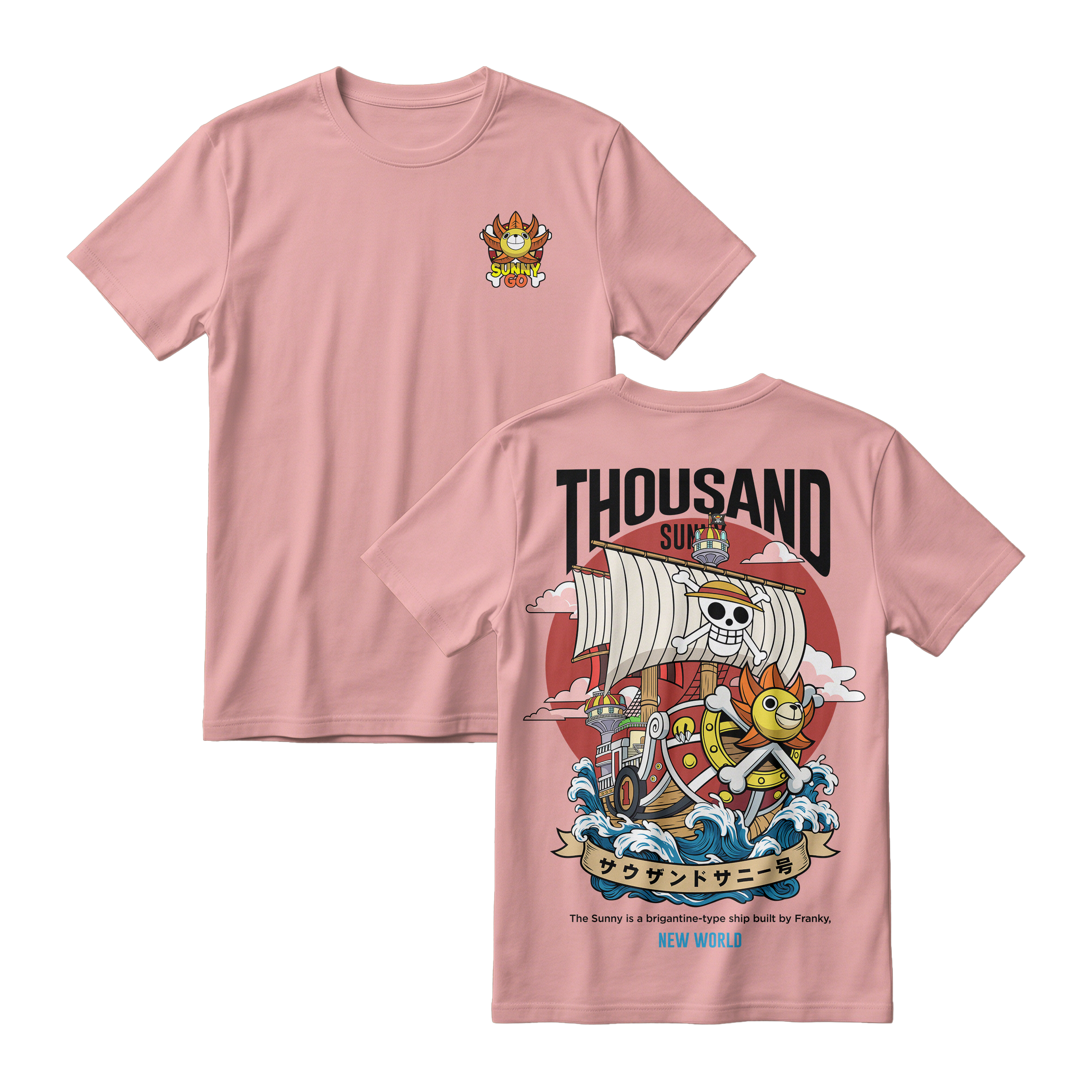 Anime One Piece Thousand Sunny Short Sleeve Tee - RZM016