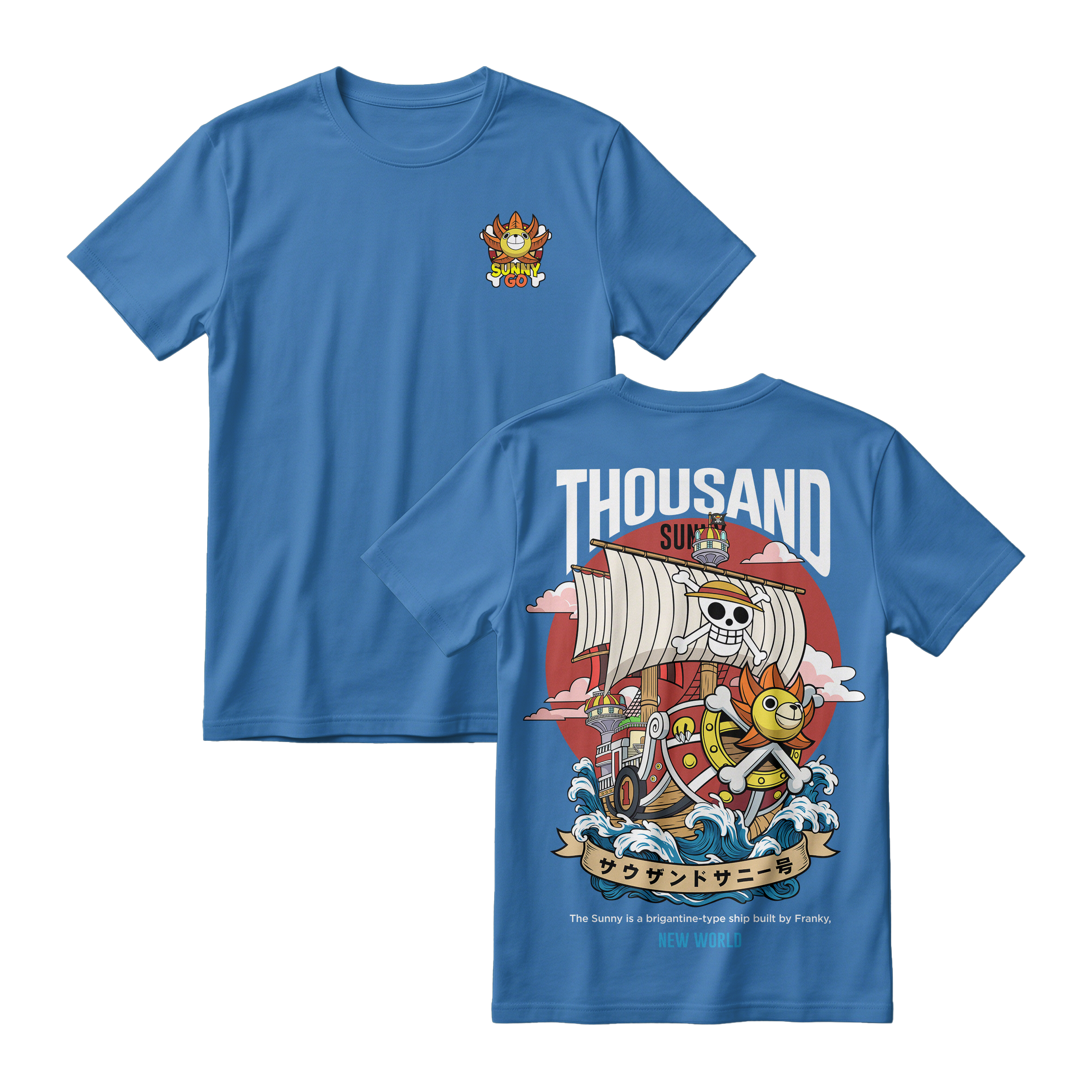 Anime One Piece Thousand Sunny Short Sleeve Tee - RZM016