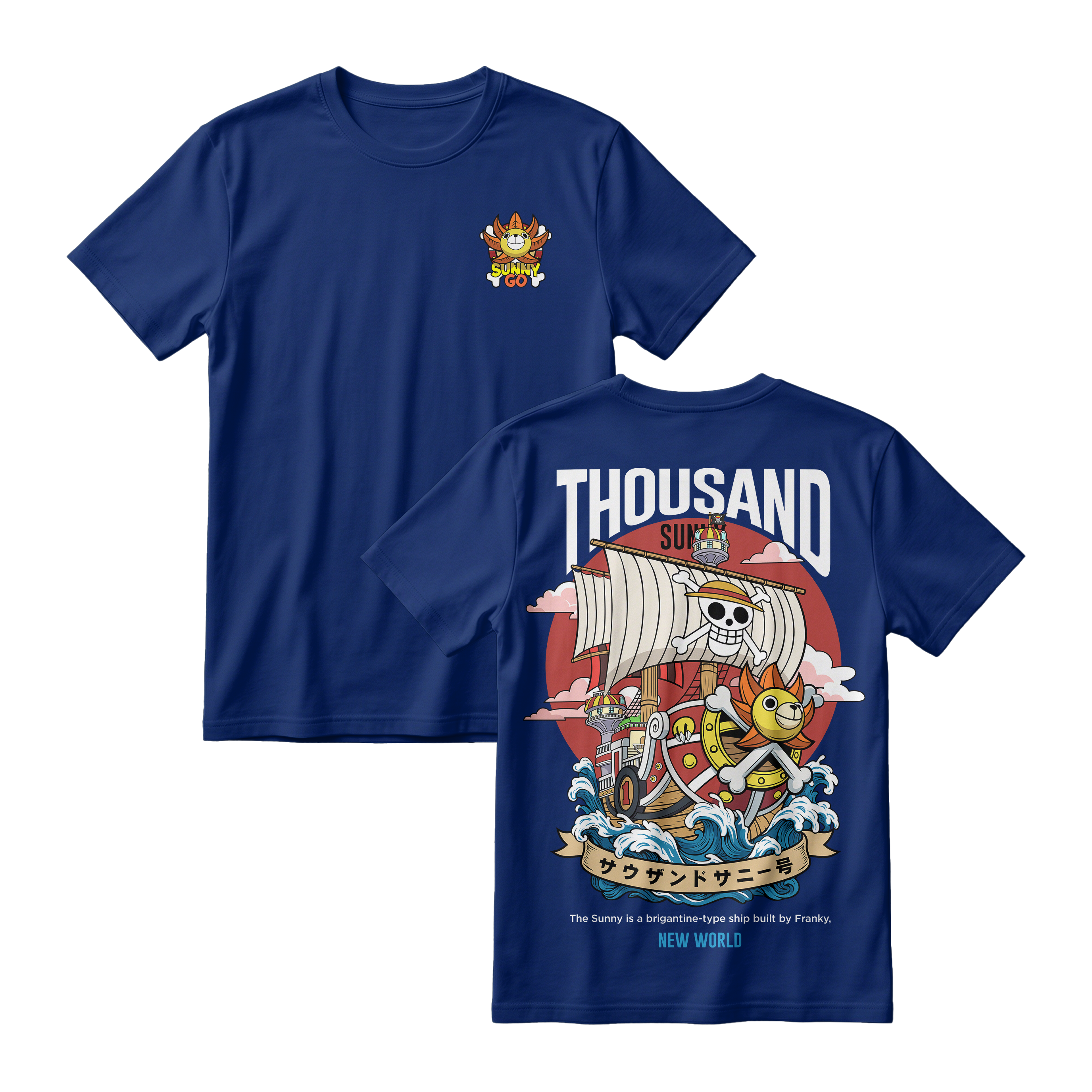 Anime One Piece Thousand Sunny Short Sleeve Tee - RZM016