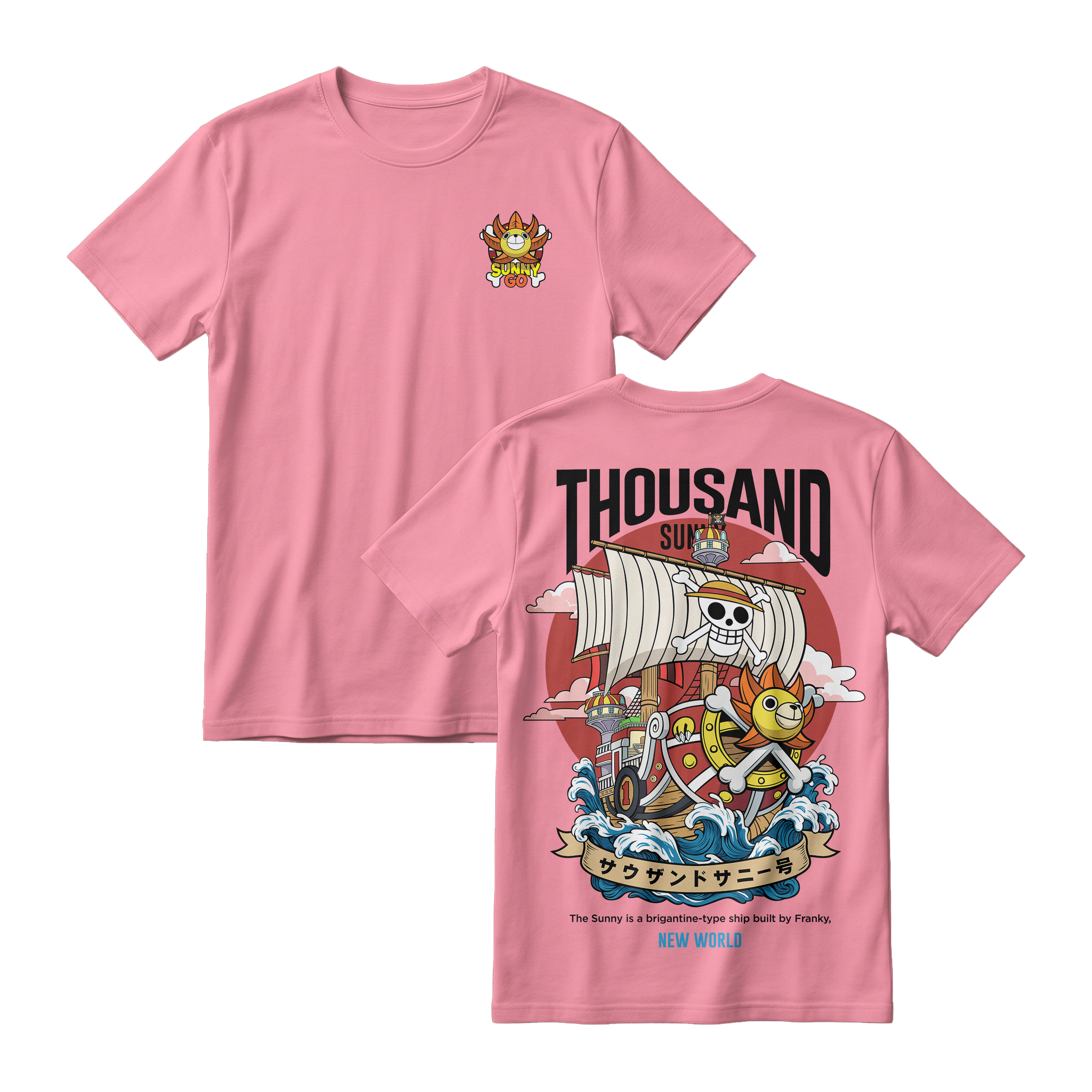 Anime One Piece Thousand Sunny Short Sleeve Tee - RZM016