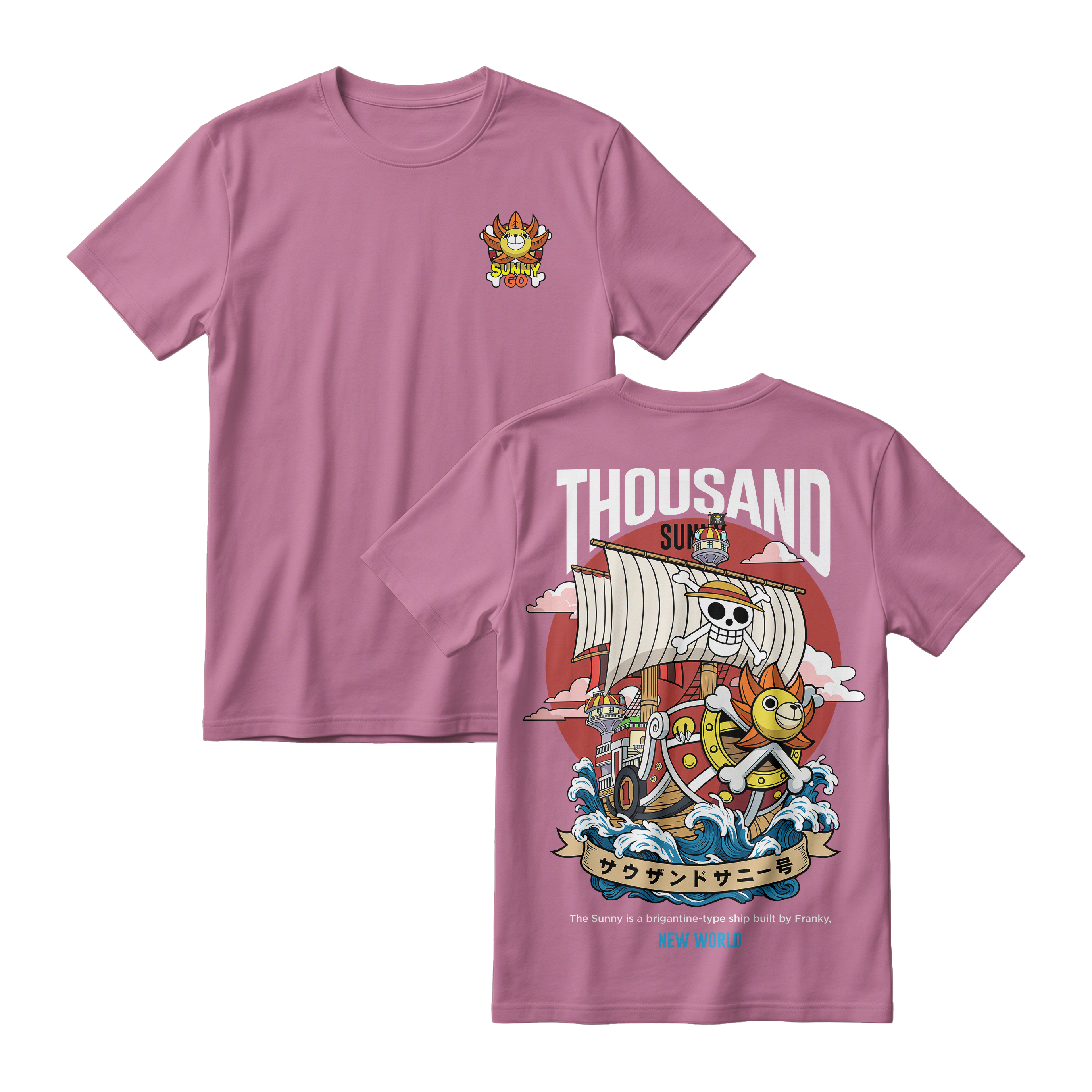 Anime One Piece Thousand Sunny Short Sleeve Tee - RZM016