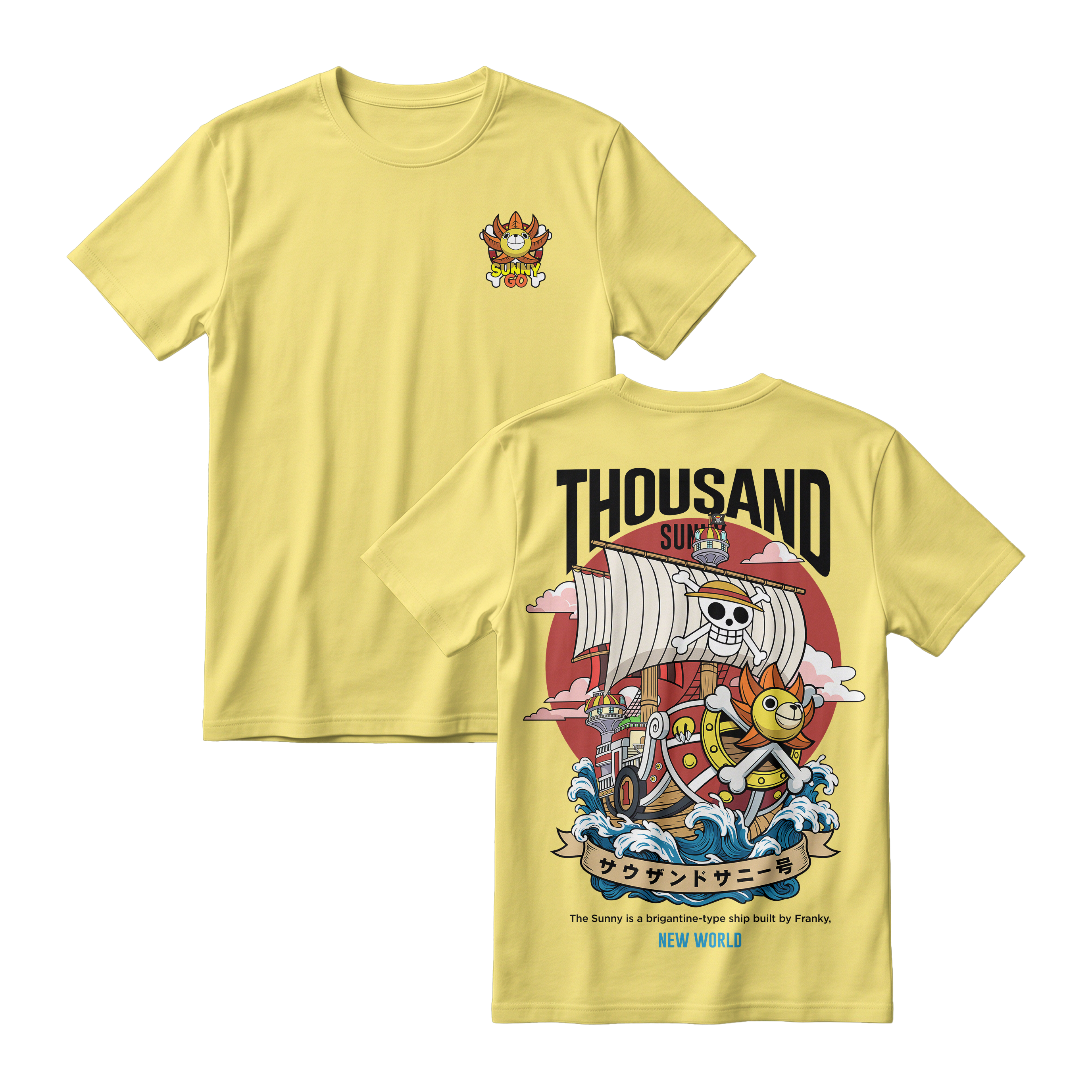 Anime One Piece Thousand Sunny Short Sleeve Tee - RZM016