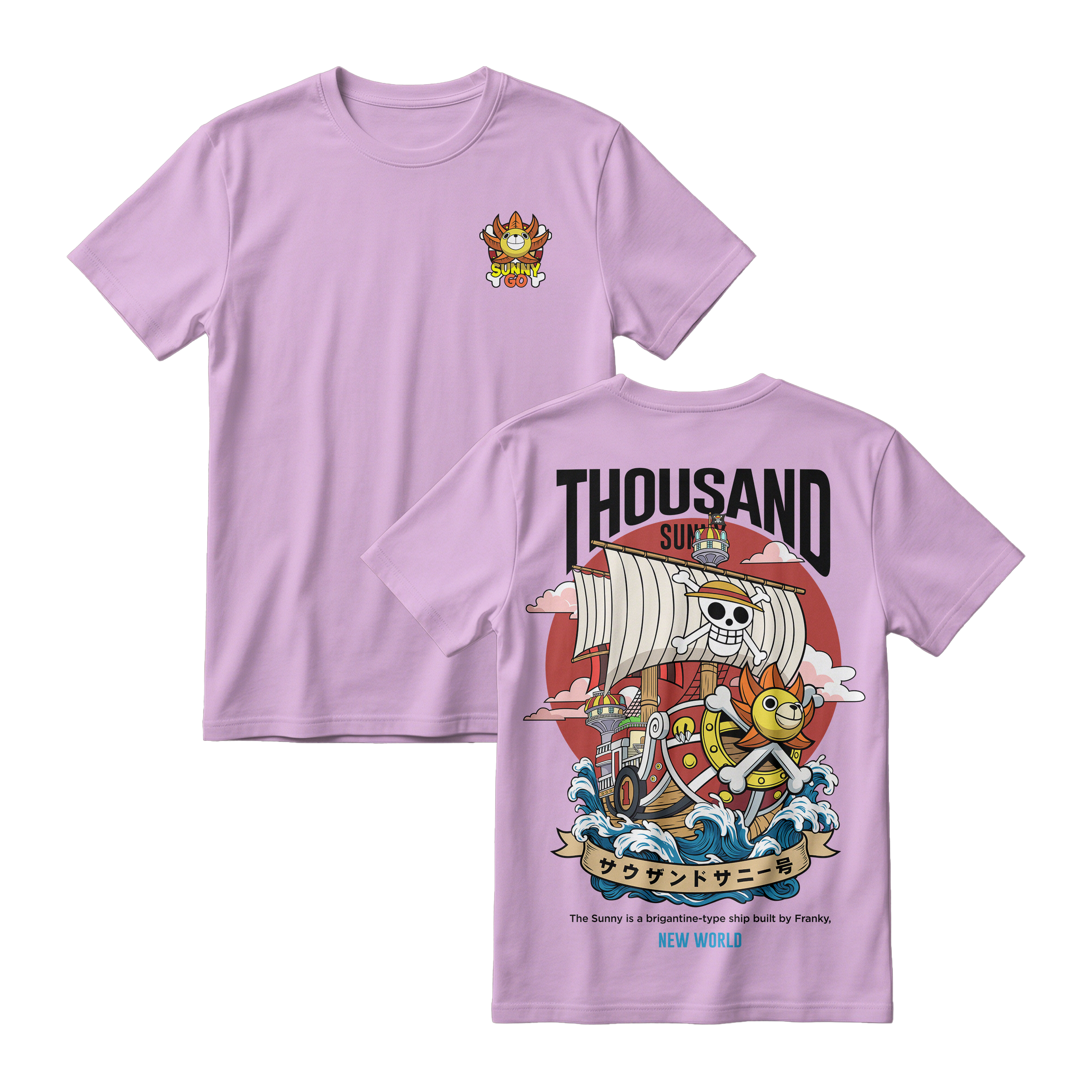 Anime One Piece Thousand Sunny Short Sleeve Tee - RZM016