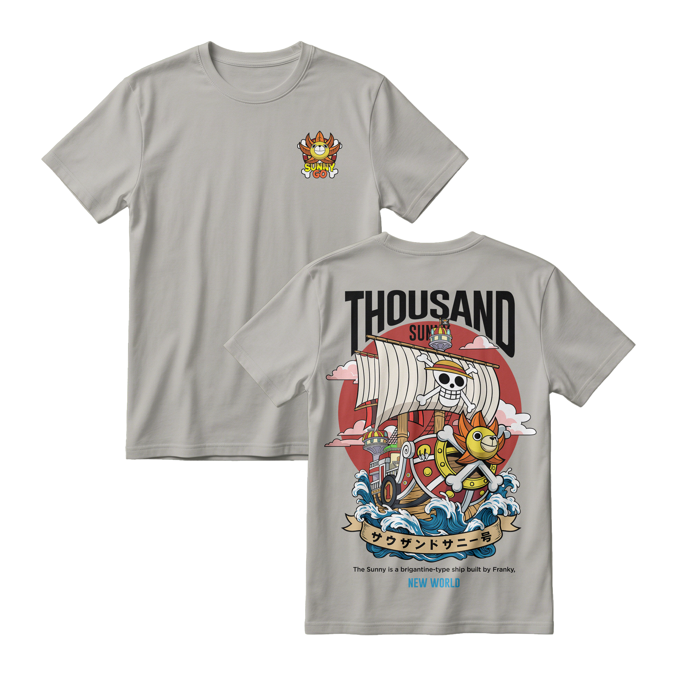 Anime One Piece Thousand Sunny Short Sleeve Tee - RZM016