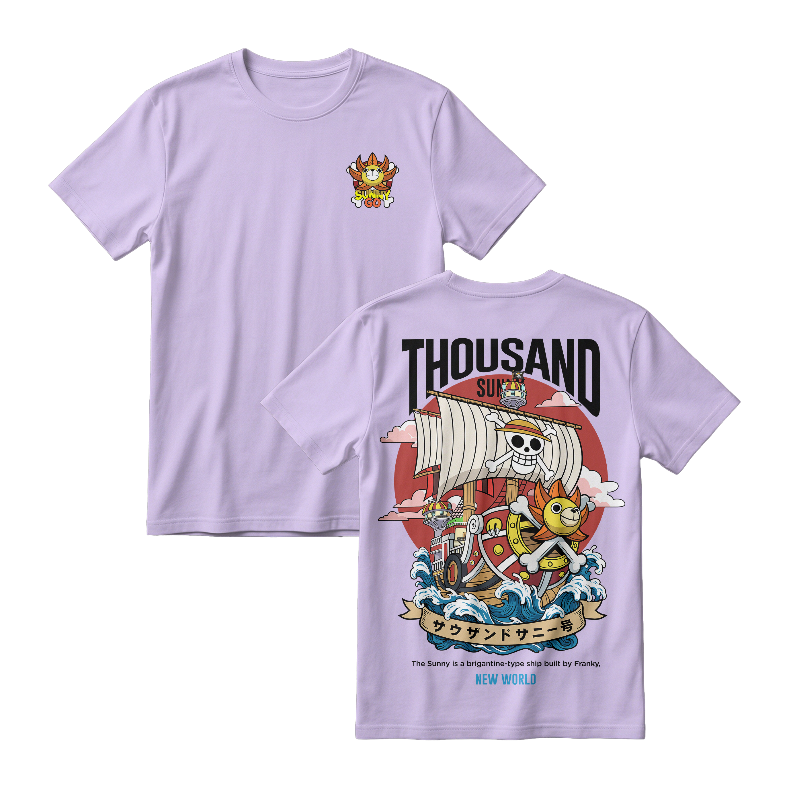 Anime One Piece Thousand Sunny Short Sleeve Tee - RZM016