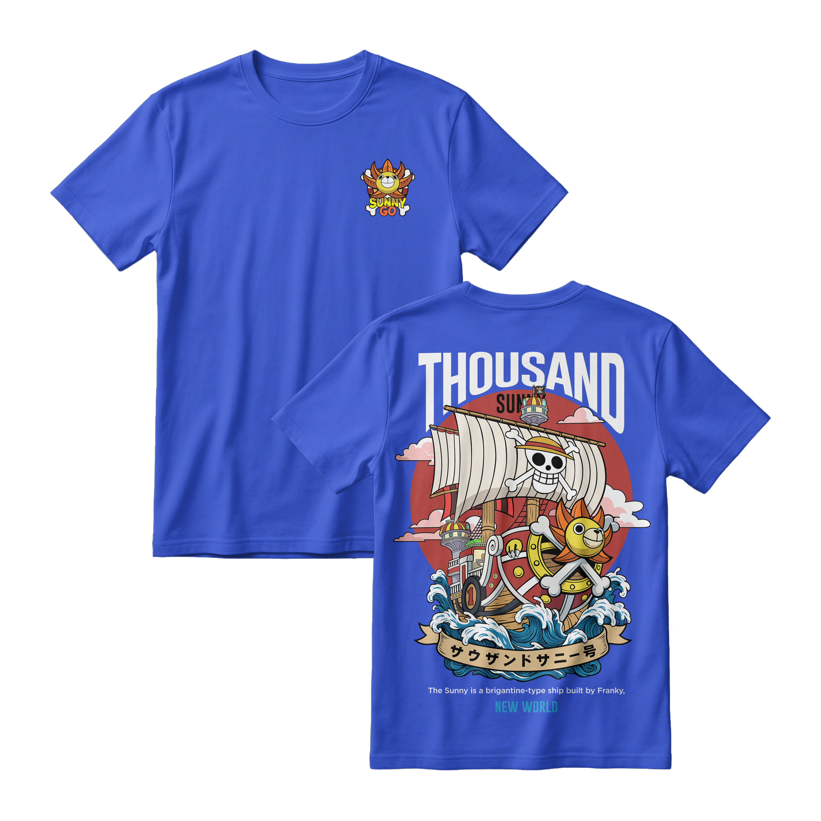 Anime One Piece Thousand Sunny Short Sleeve Tee - RZM016