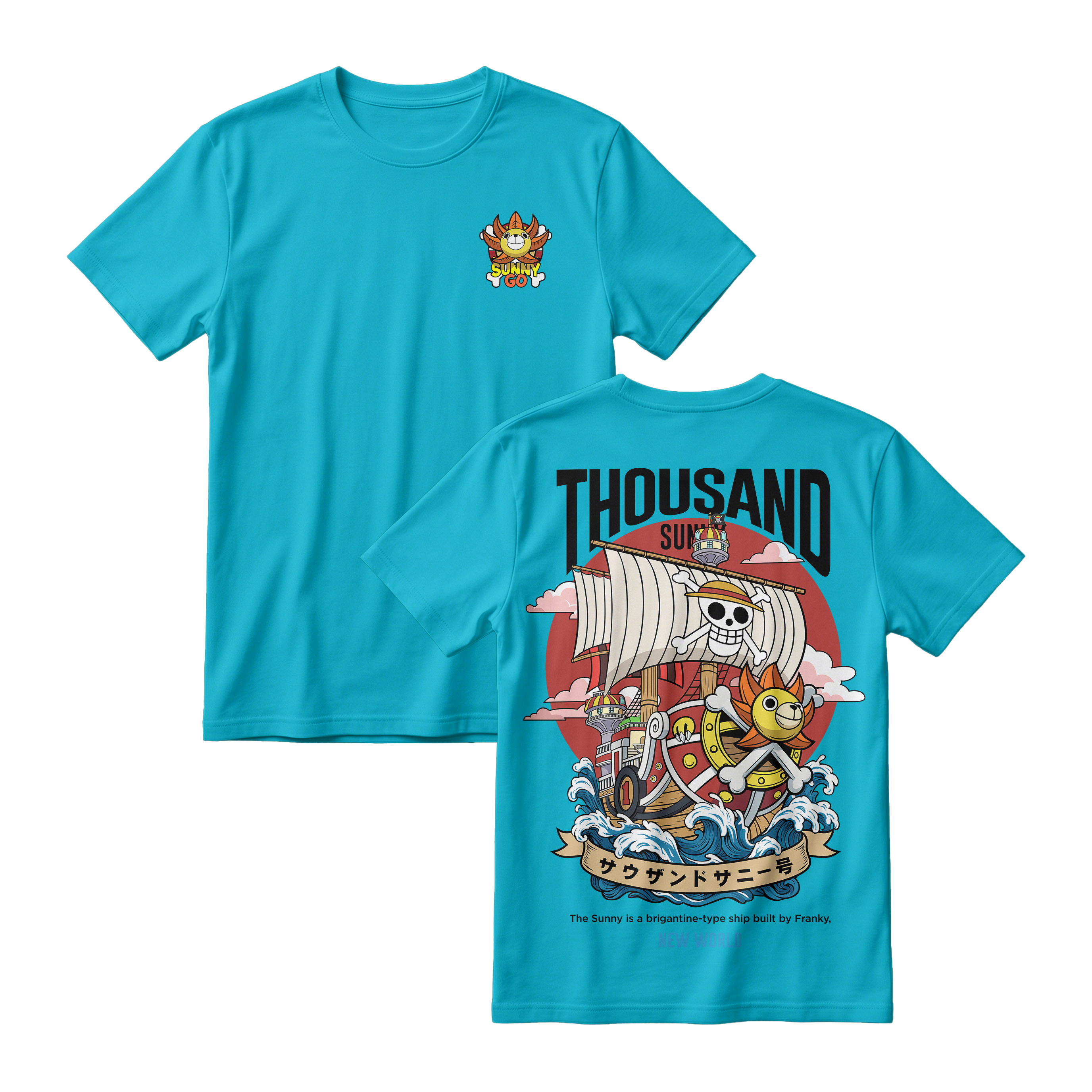 Anime One Piece Thousand Sunny Short Sleeve Tee - RZM016