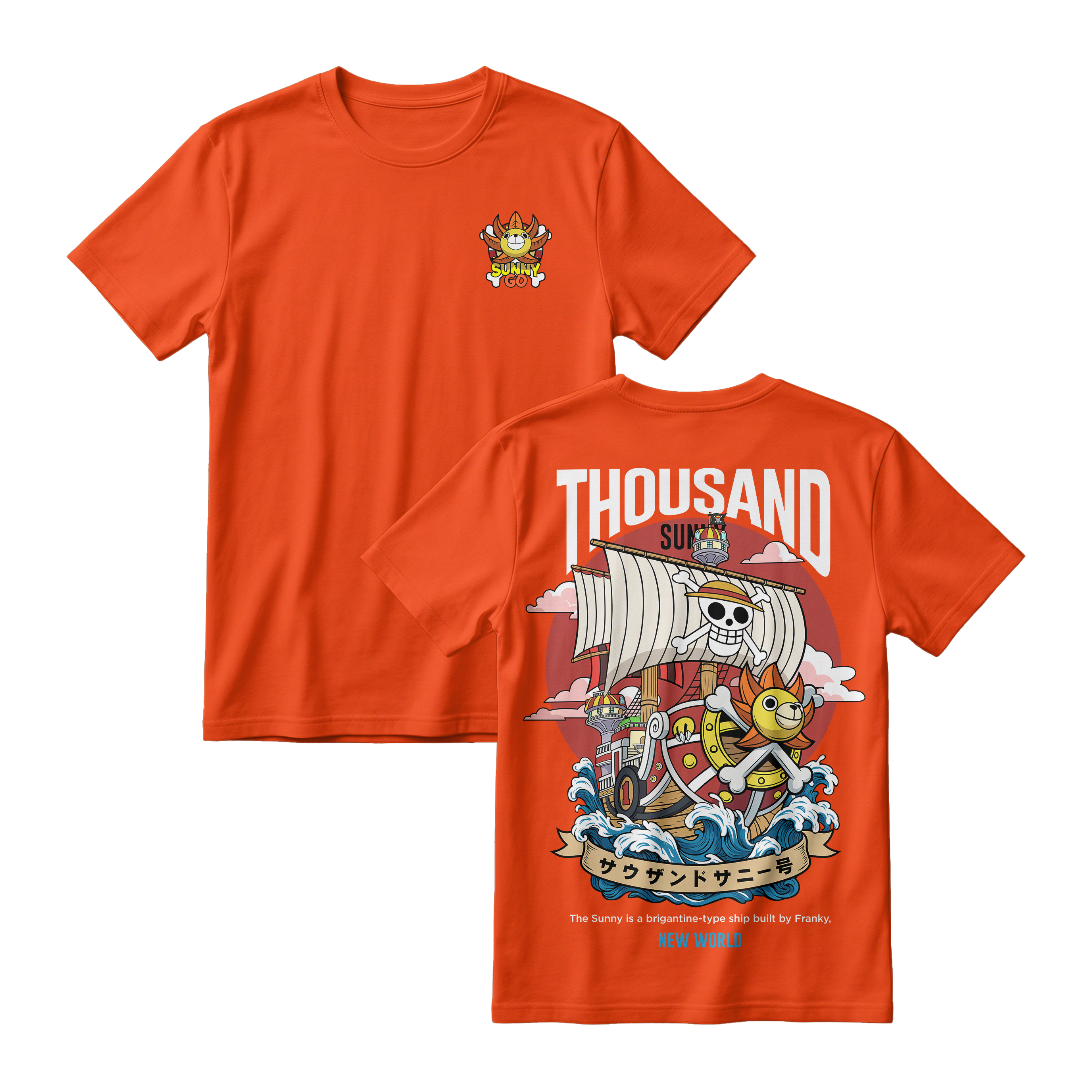 Anime One Piece Thousand Sunny Short Sleeve Tee - RZM016