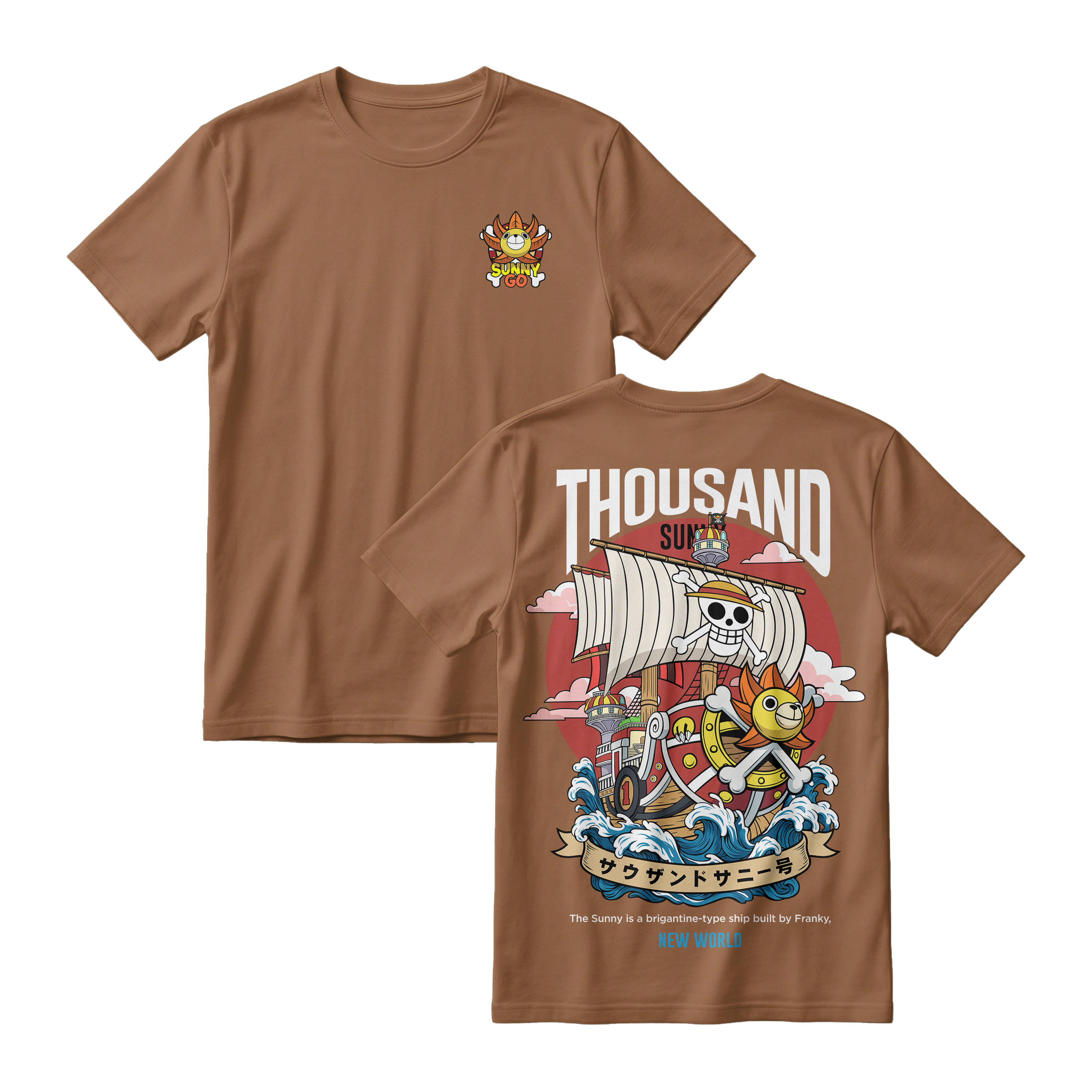 Anime One Piece Thousand Sunny Short Sleeve Tee - RZM016