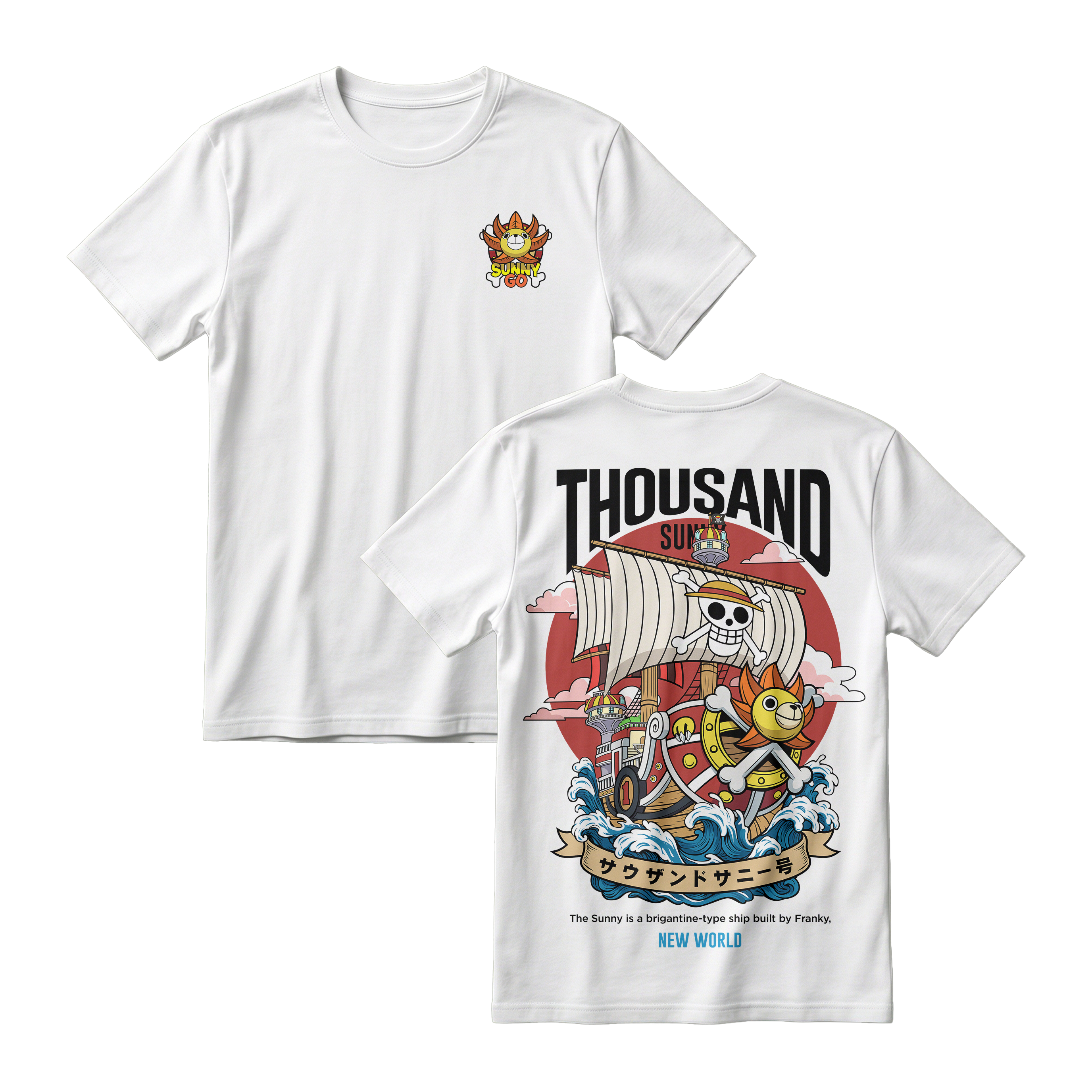 Anime One Piece Thousand Sunny Short Sleeve Tee - RZM016