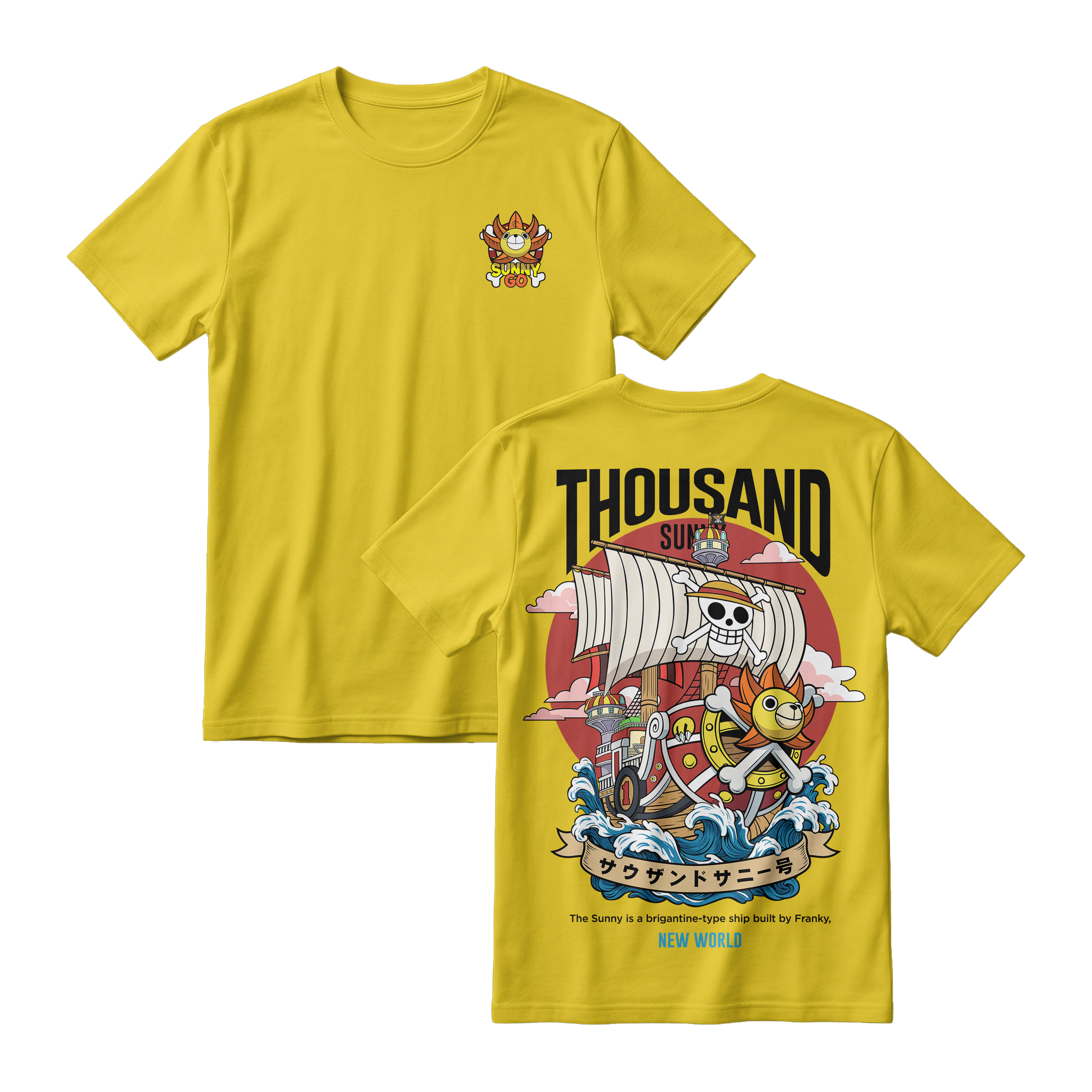 Anime One Piece Thousand Sunny Short Sleeve Tee - RZM016
