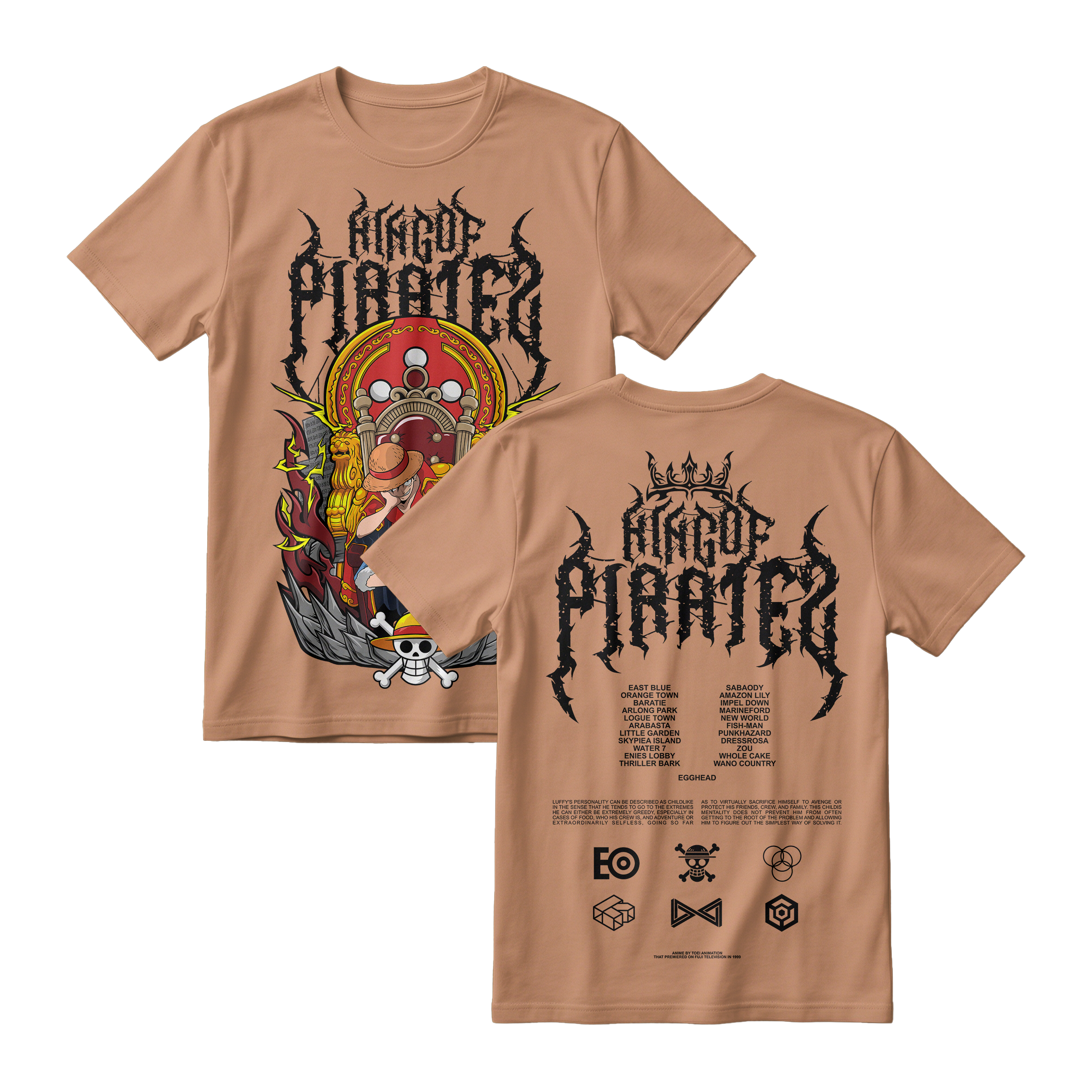 Anime One Piece Monkey D. Luffy King Of Pirates Short Sleeve Tee - RZM019