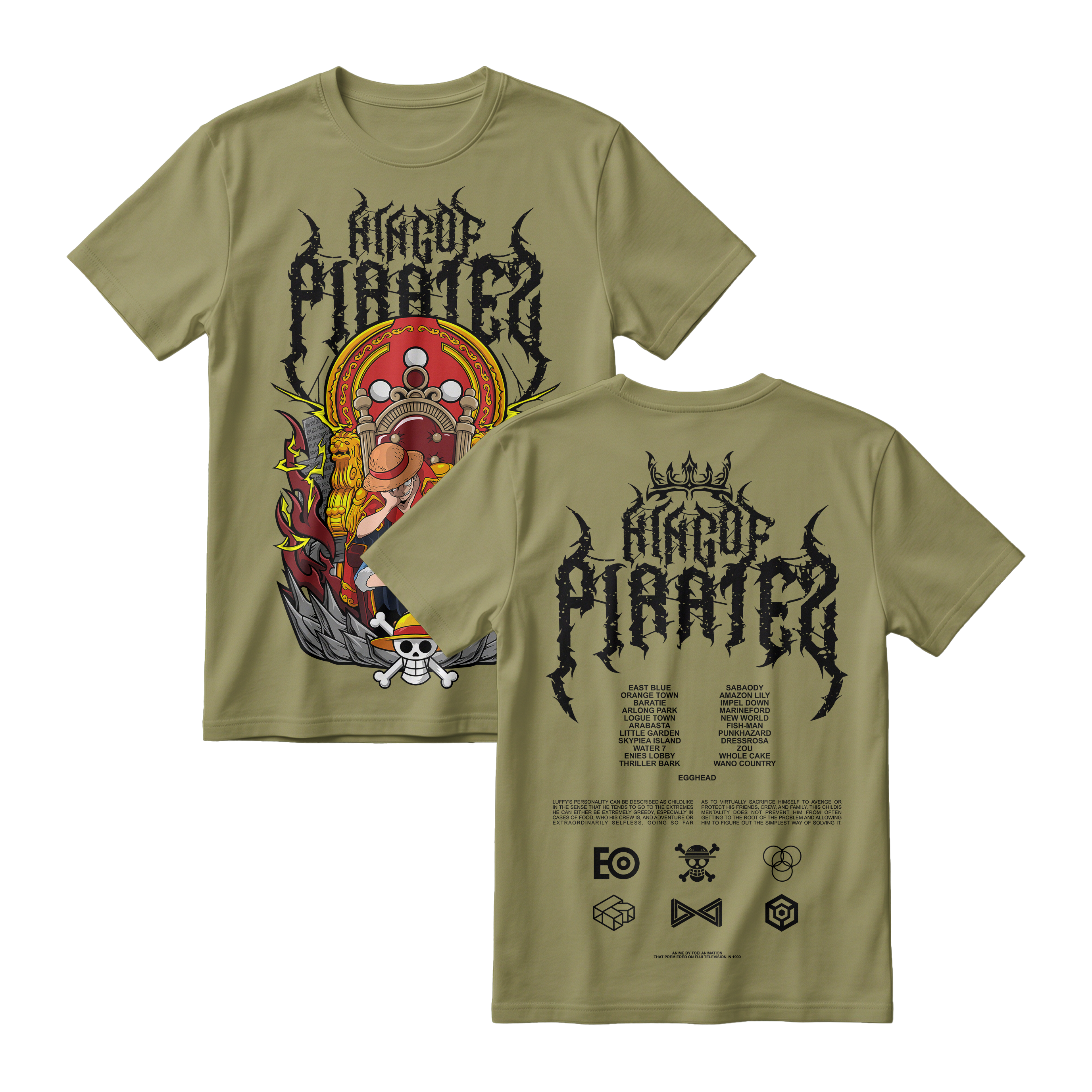 Anime One Piece Monkey D. Luffy King Of Pirates Short Sleeve Tee - RZM019