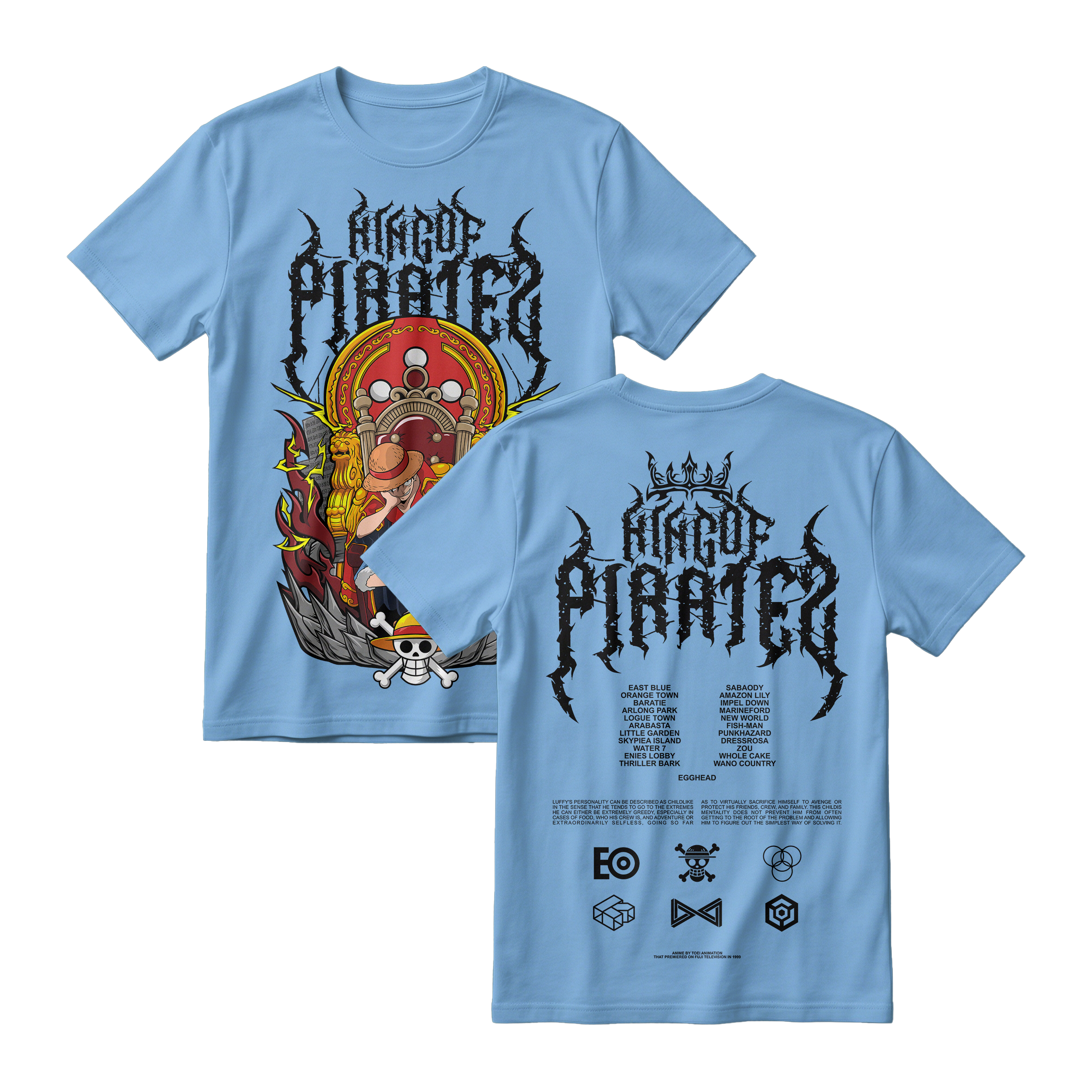 Anime One Piece Monkey D. Luffy King Of Pirates Short Sleeve Tee - RZM019