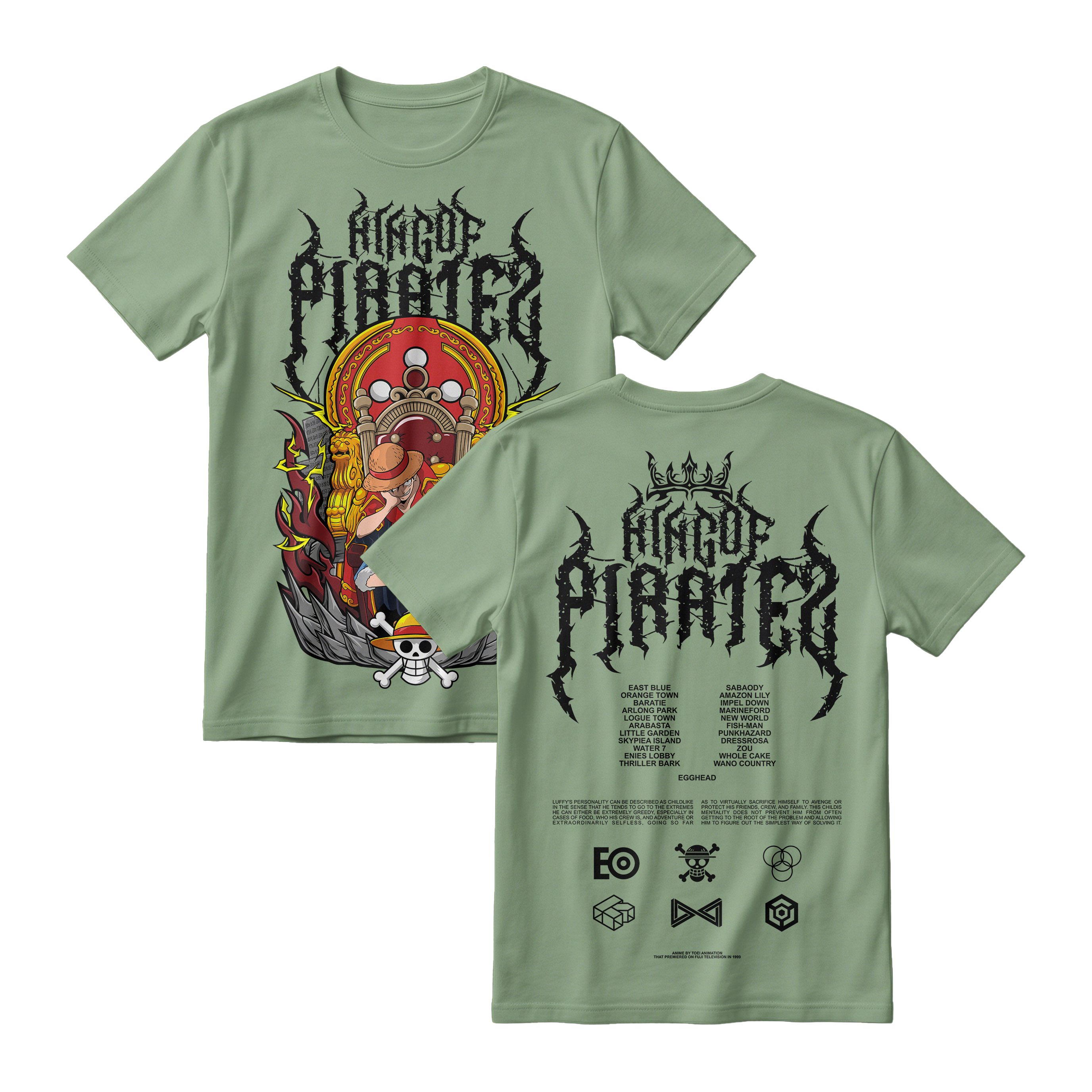 Anime One Piece Monkey D. Luffy King Of Pirates Short Sleeve Tee - RZM019