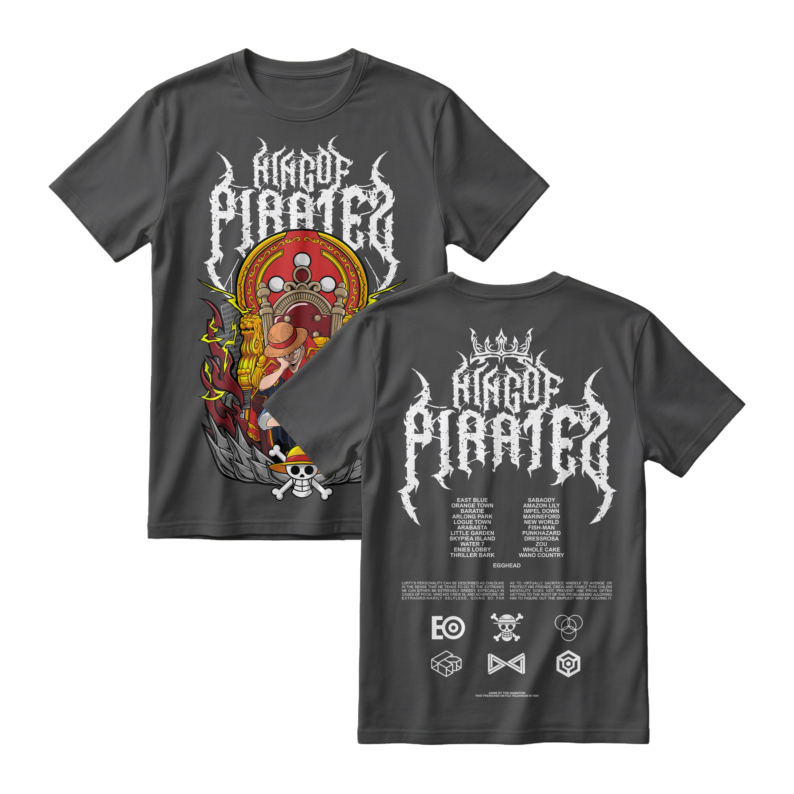 Anime One Piece Monkey D. Luffy King Of Pirates Short Sleeve Tee - RZM019