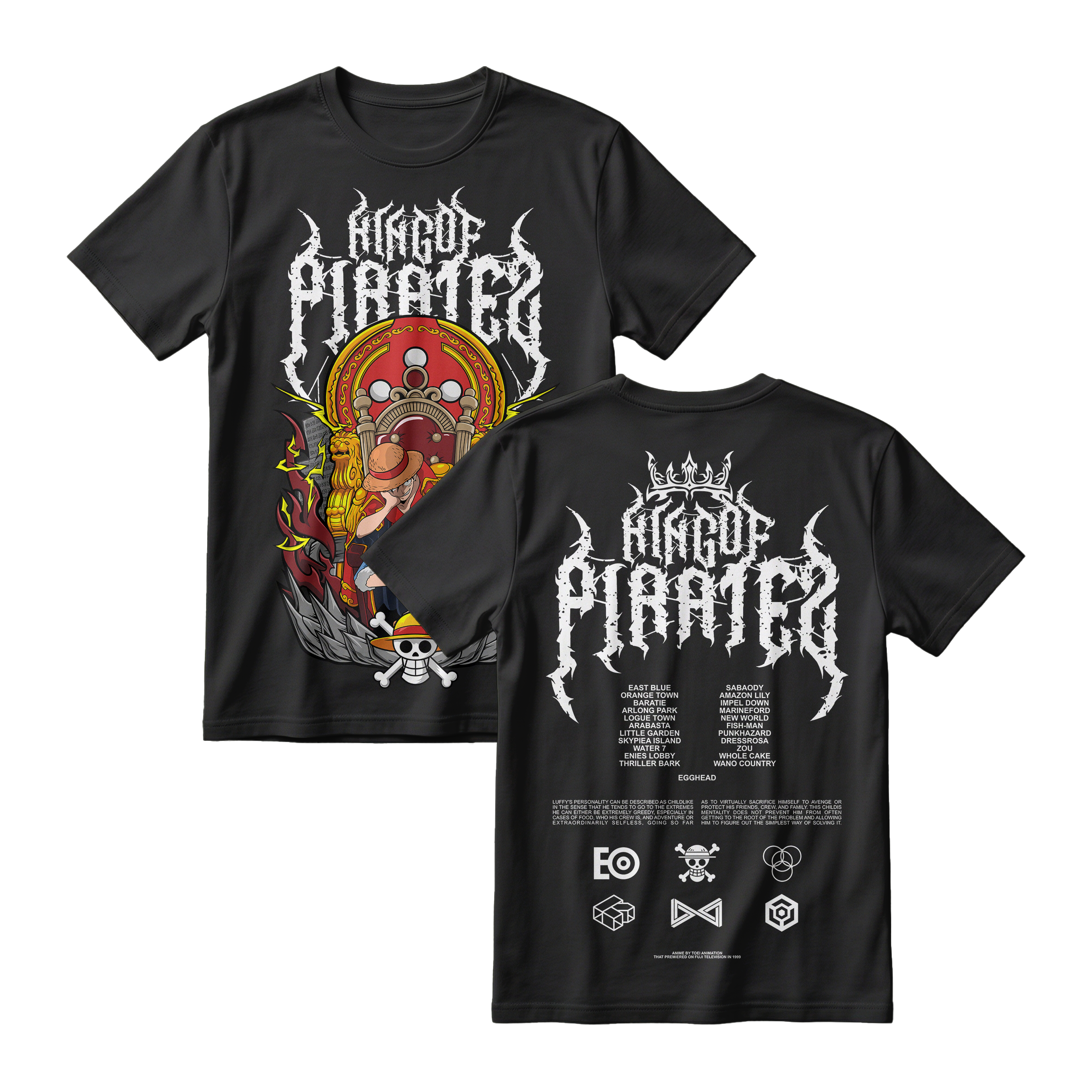 Anime One Piece Monkey D. Luffy King Of Pirates Short Sleeve Tee - RZM019