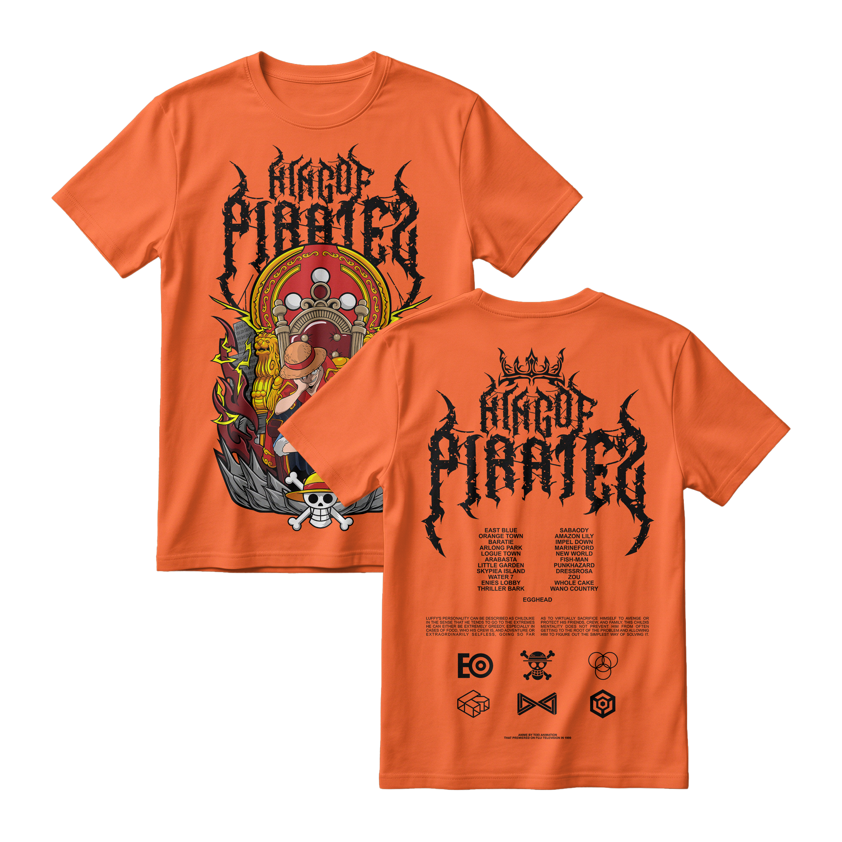 Anime One Piece Monkey D. Luffy King Of Pirates Short Sleeve Tee - RZM019