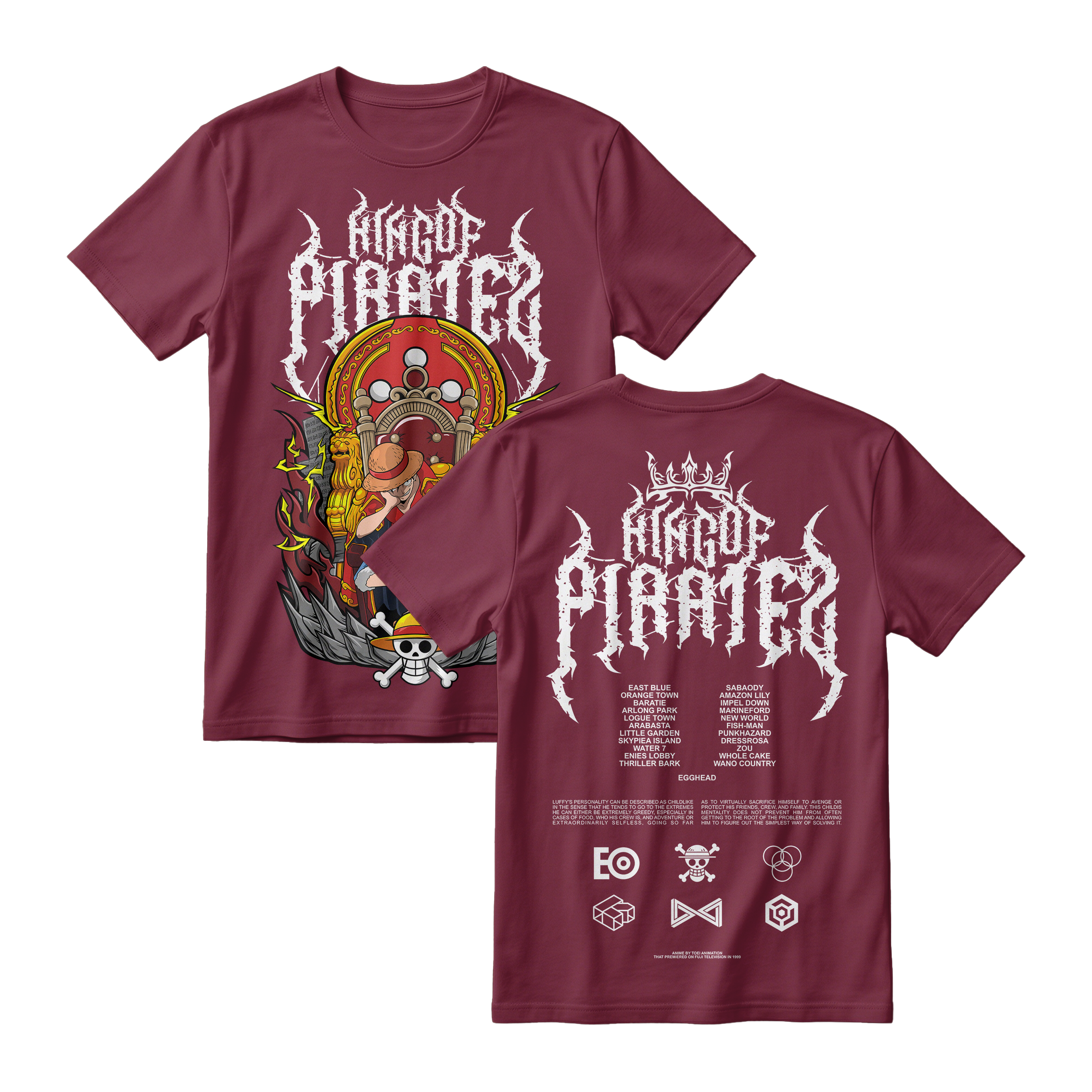 Anime One Piece Monkey D. Luffy King Of Pirates Short Sleeve Tee - RZM019