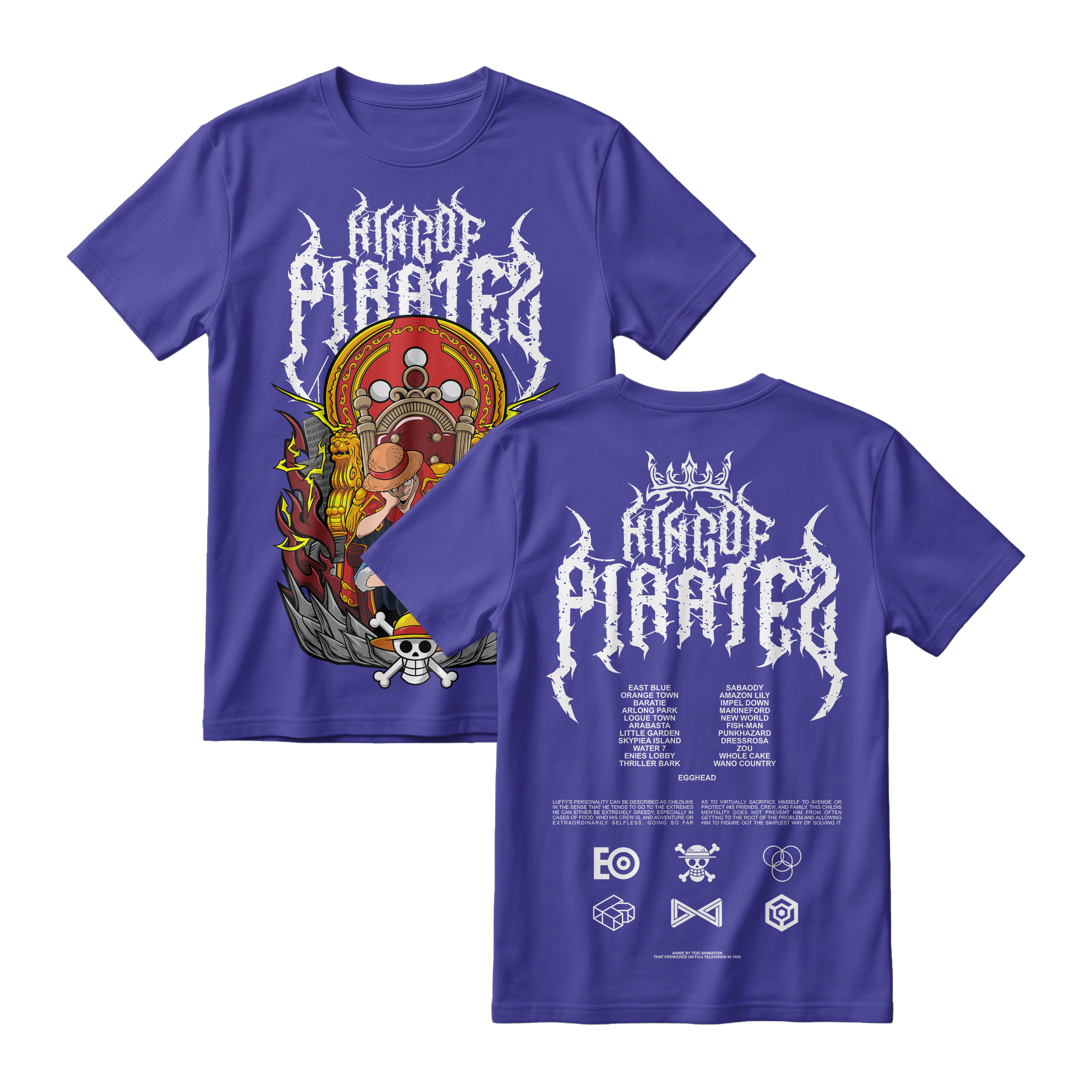 Anime One Piece Monkey D. Luffy King Of Pirates Short Sleeve Tee - RZM019