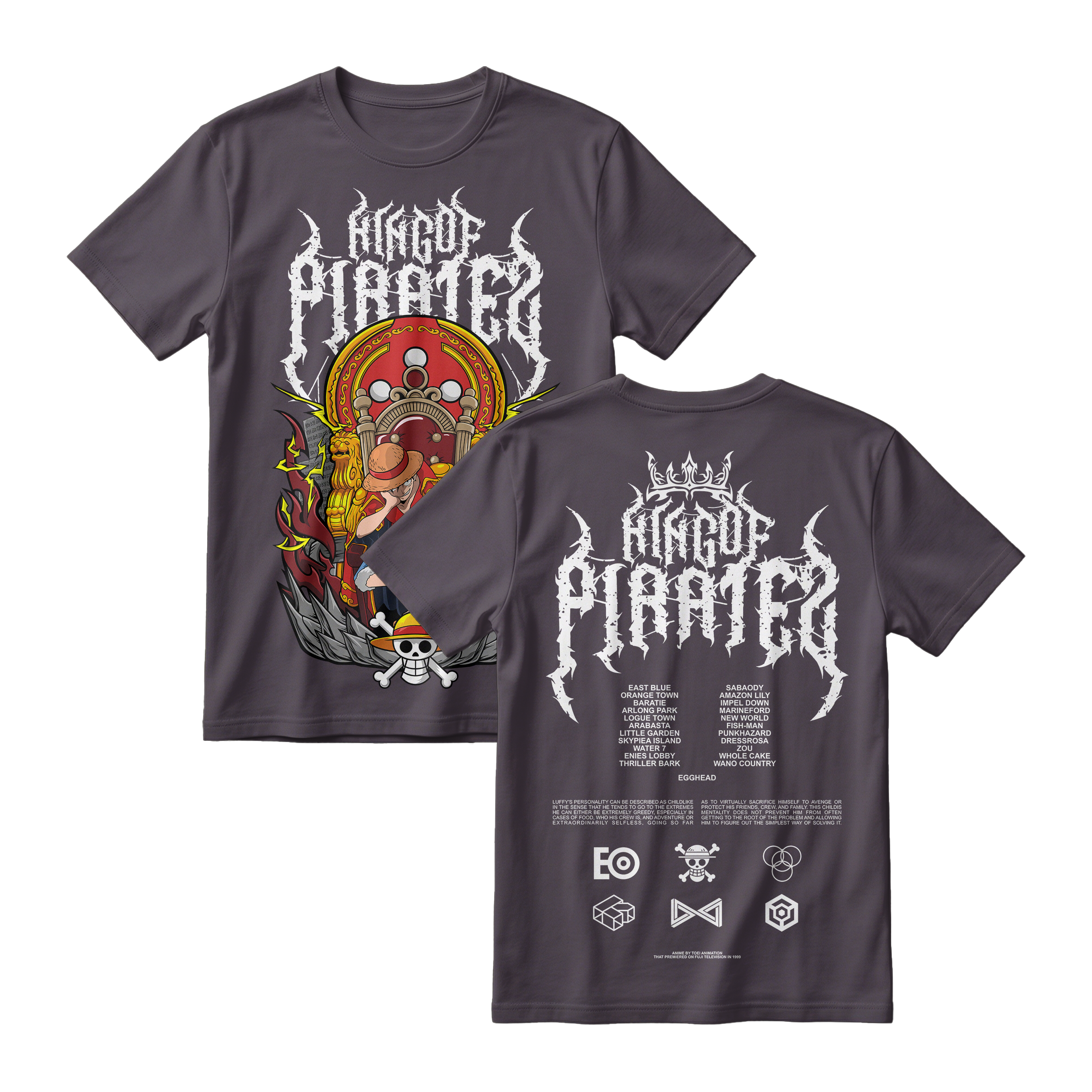 Anime One Piece Monkey D. Luffy King Of Pirates Short Sleeve Tee - RZM019