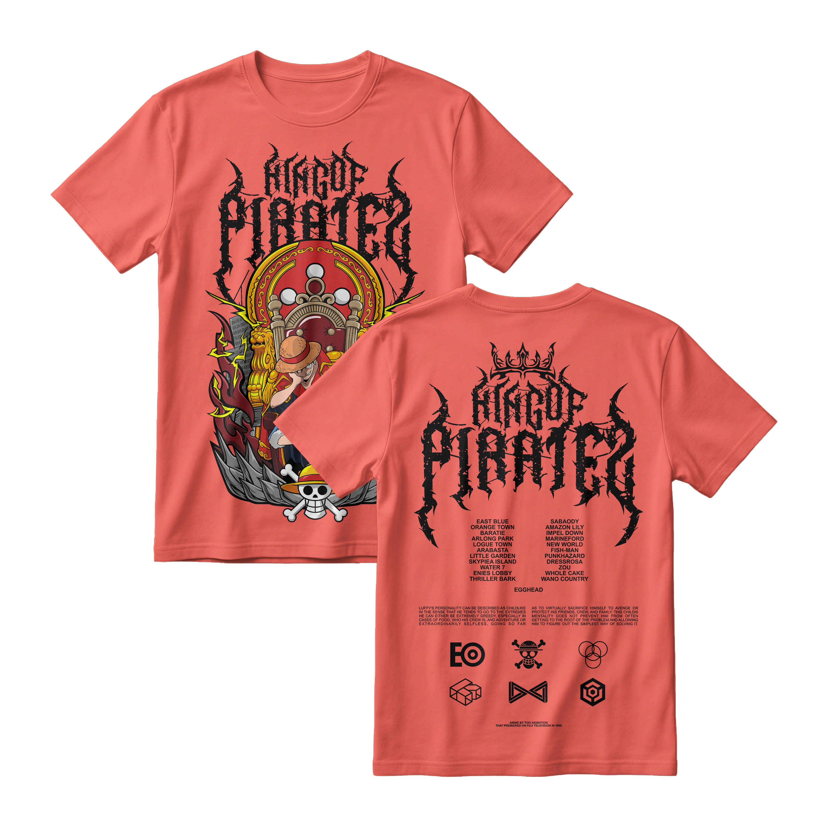 Anime One Piece Monkey D. Luffy King Of Pirates Short Sleeve Tee - RZM019