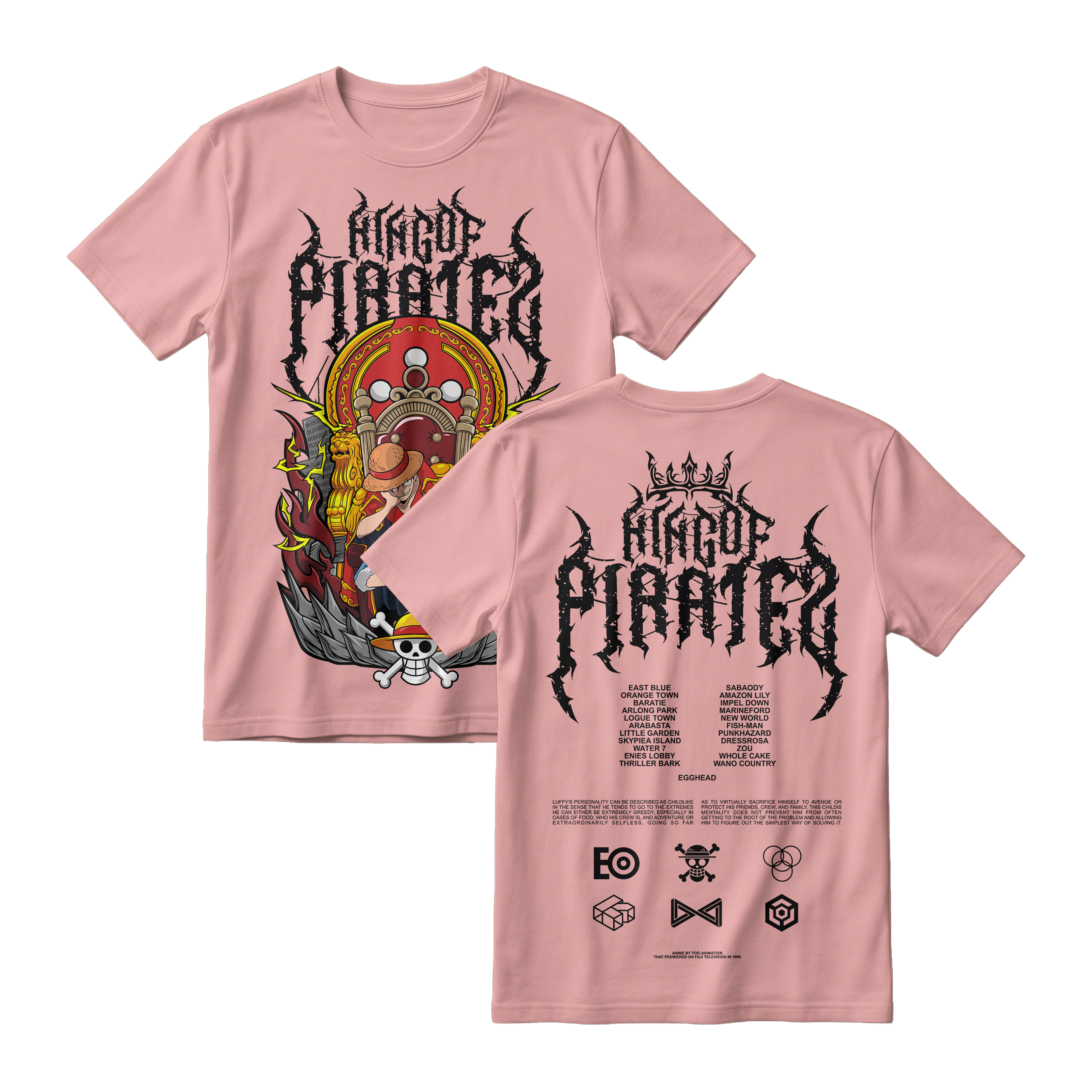 Anime One Piece Monkey D. Luffy King Of Pirates Short Sleeve Tee - RZM019