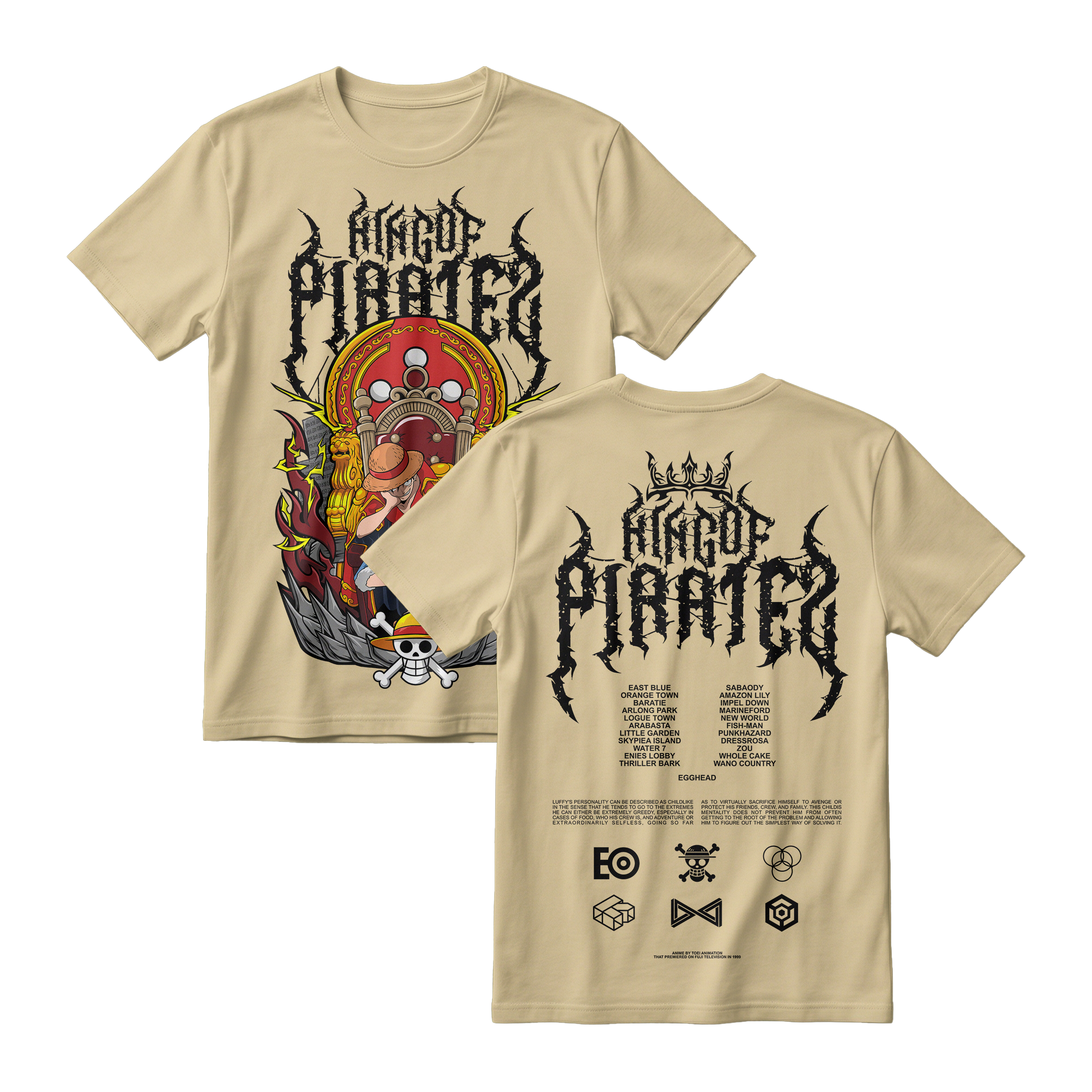 Anime One Piece Monkey D. Luffy King Of Pirates Short Sleeve Tee - RZM019