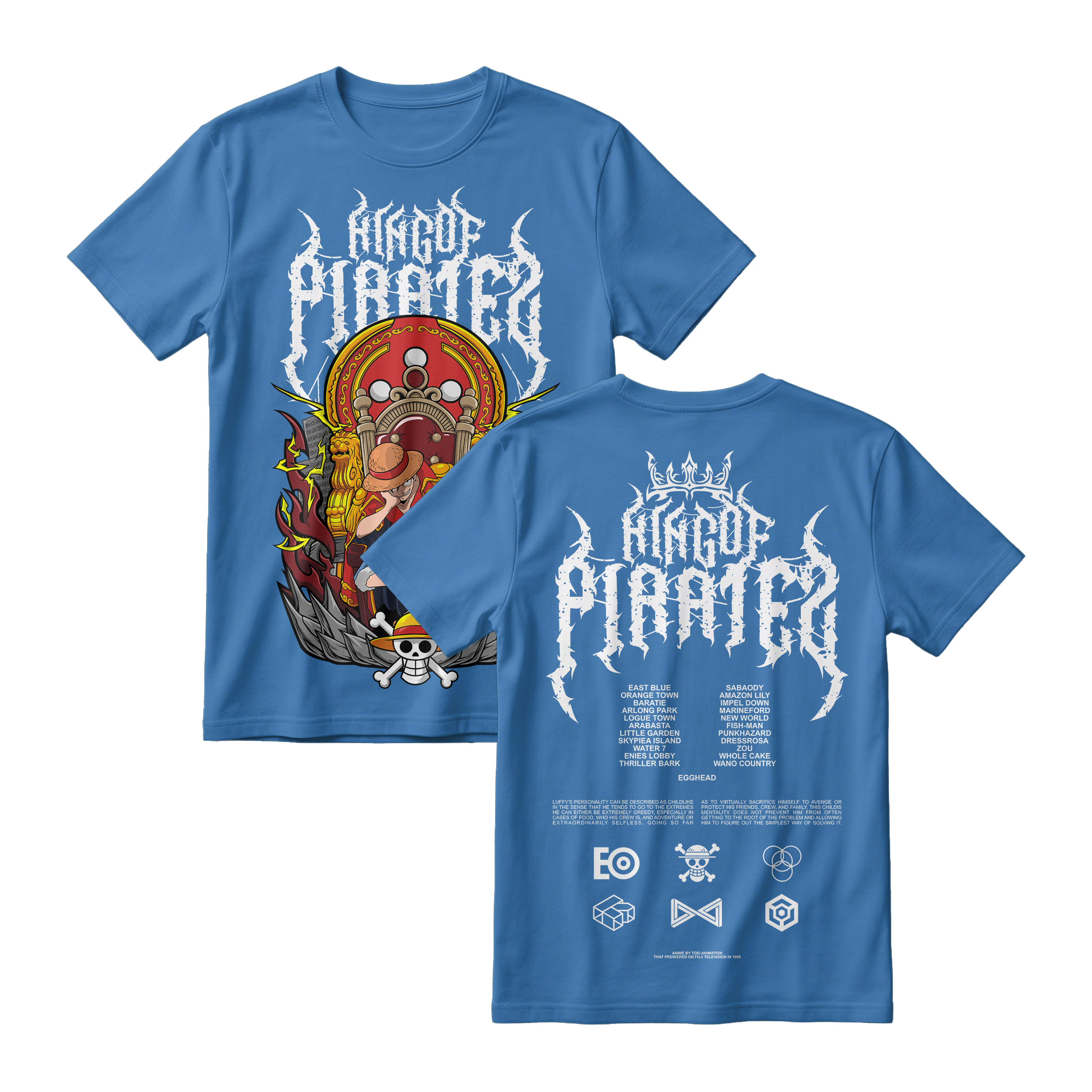 Anime One Piece Monkey D. Luffy King Of Pirates Short Sleeve Tee - RZM019