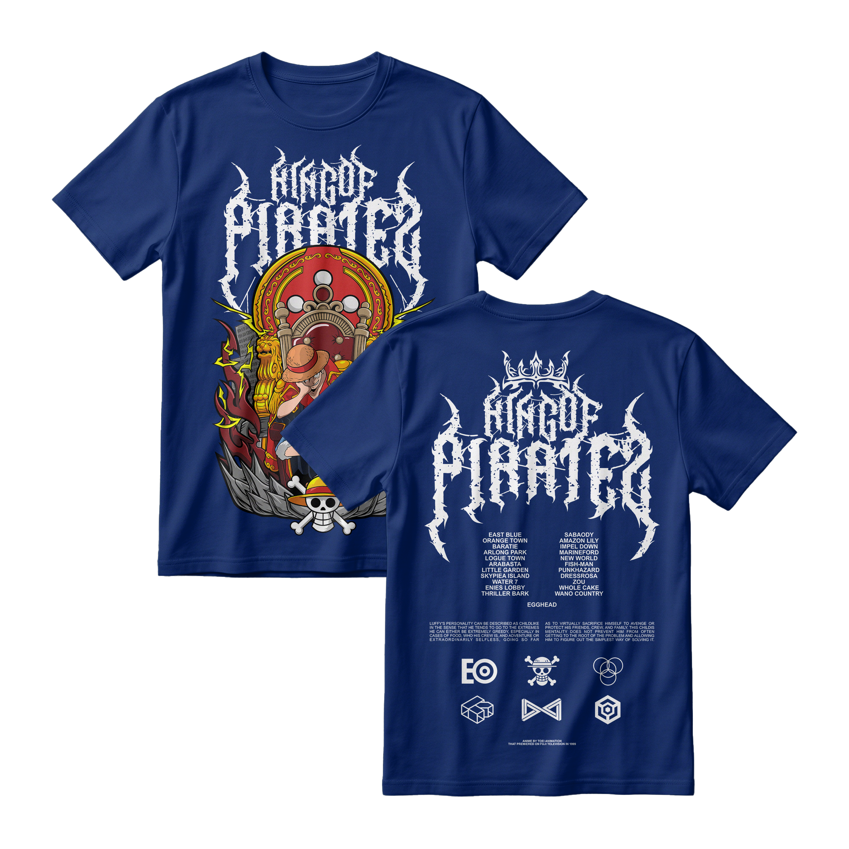 Anime One Piece Monkey D. Luffy King Of Pirates Short Sleeve Tee - RZM019