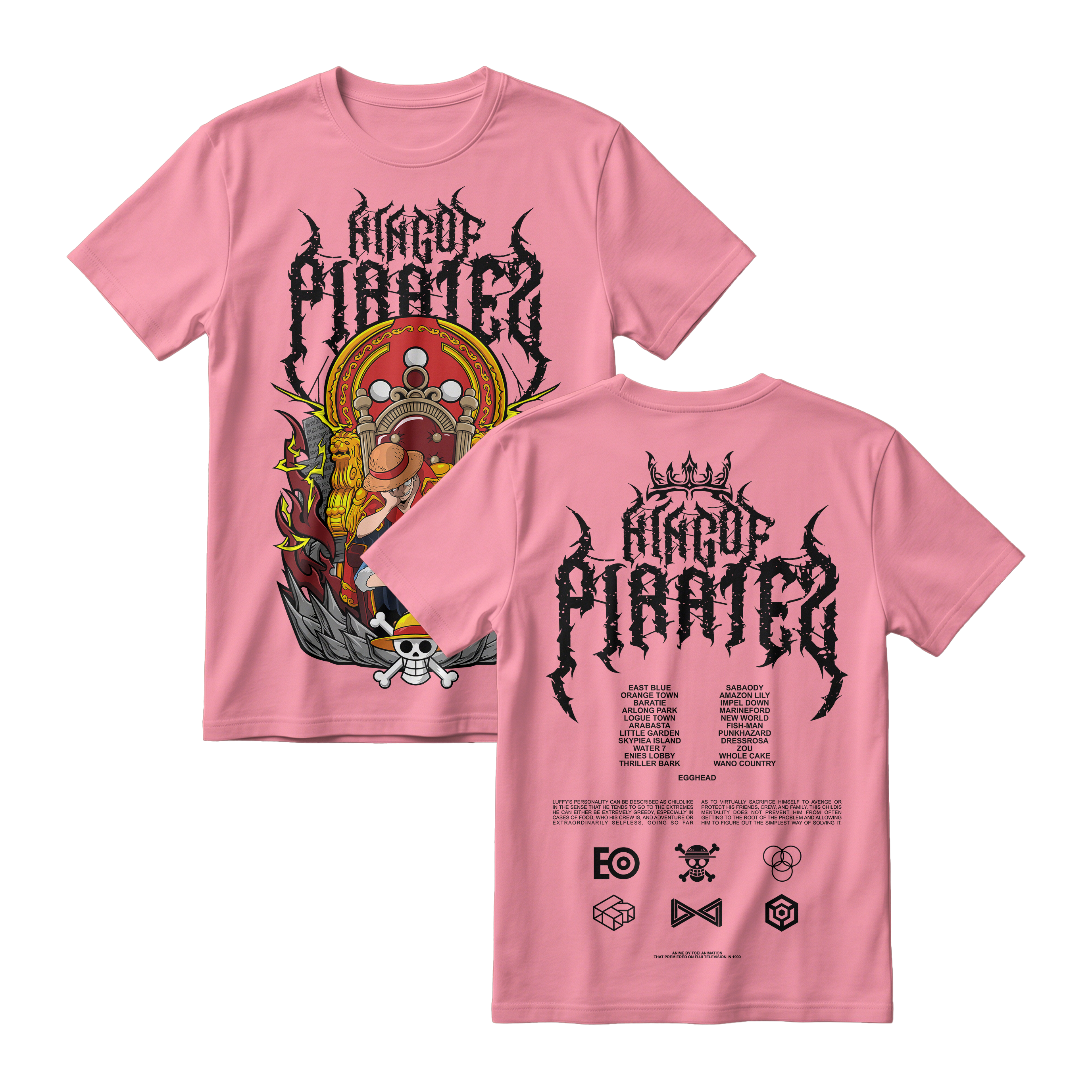 Anime One Piece Monkey D. Luffy King Of Pirates Short Sleeve Tee - RZM019