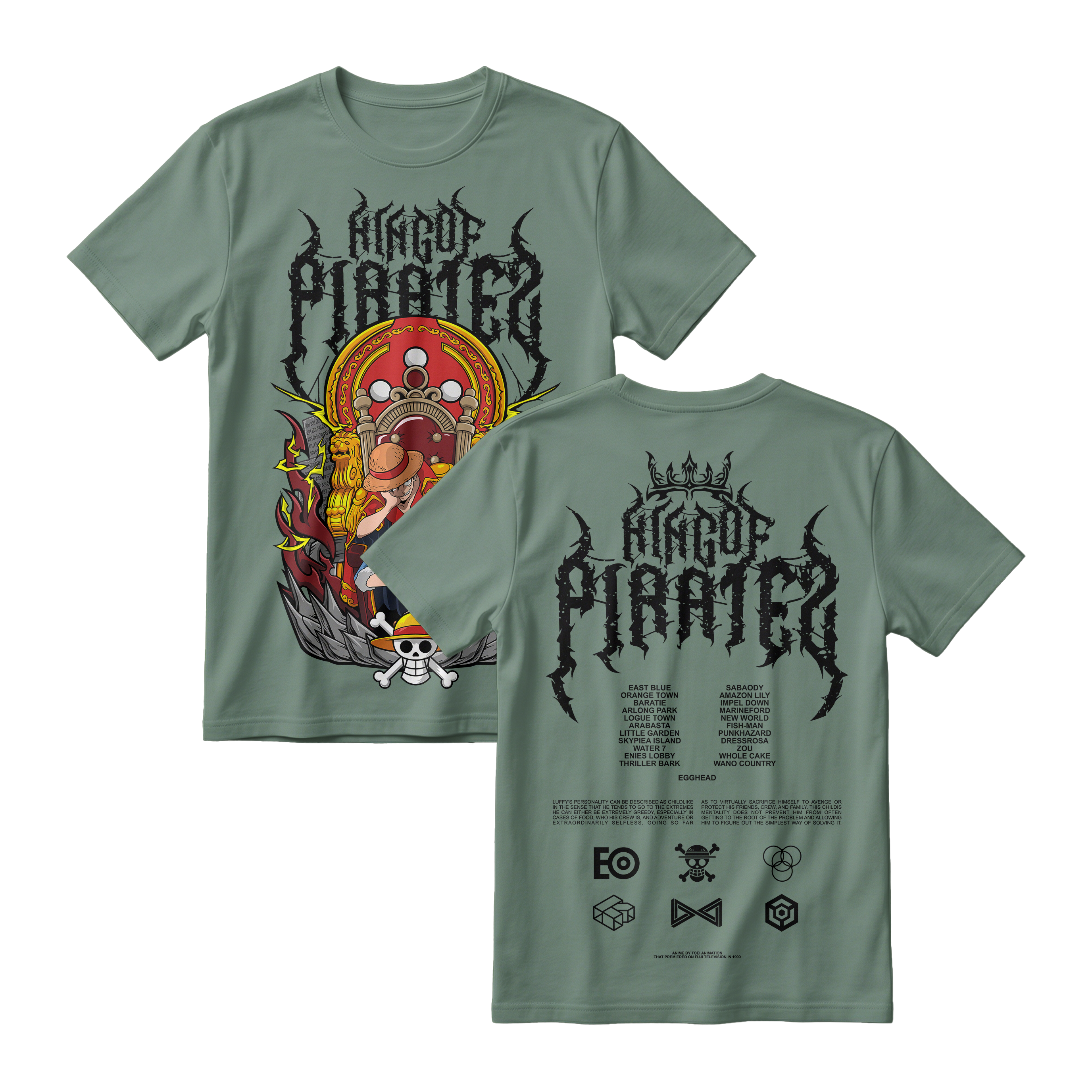 Anime One Piece Monkey D. Luffy King Of Pirates Short Sleeve Tee - RZM019