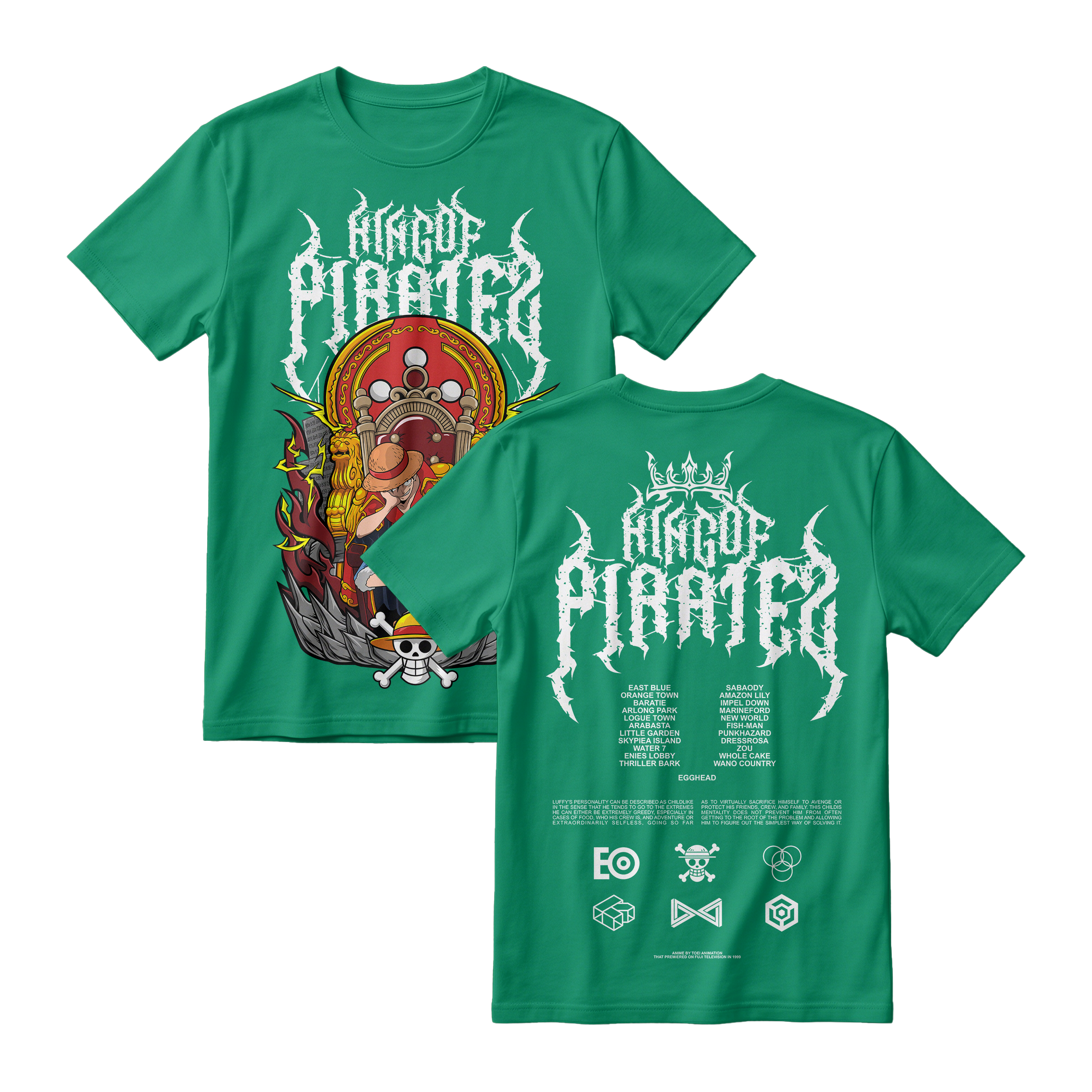 Anime One Piece Monkey D. Luffy King Of Pirates Short Sleeve Tee - RZM019