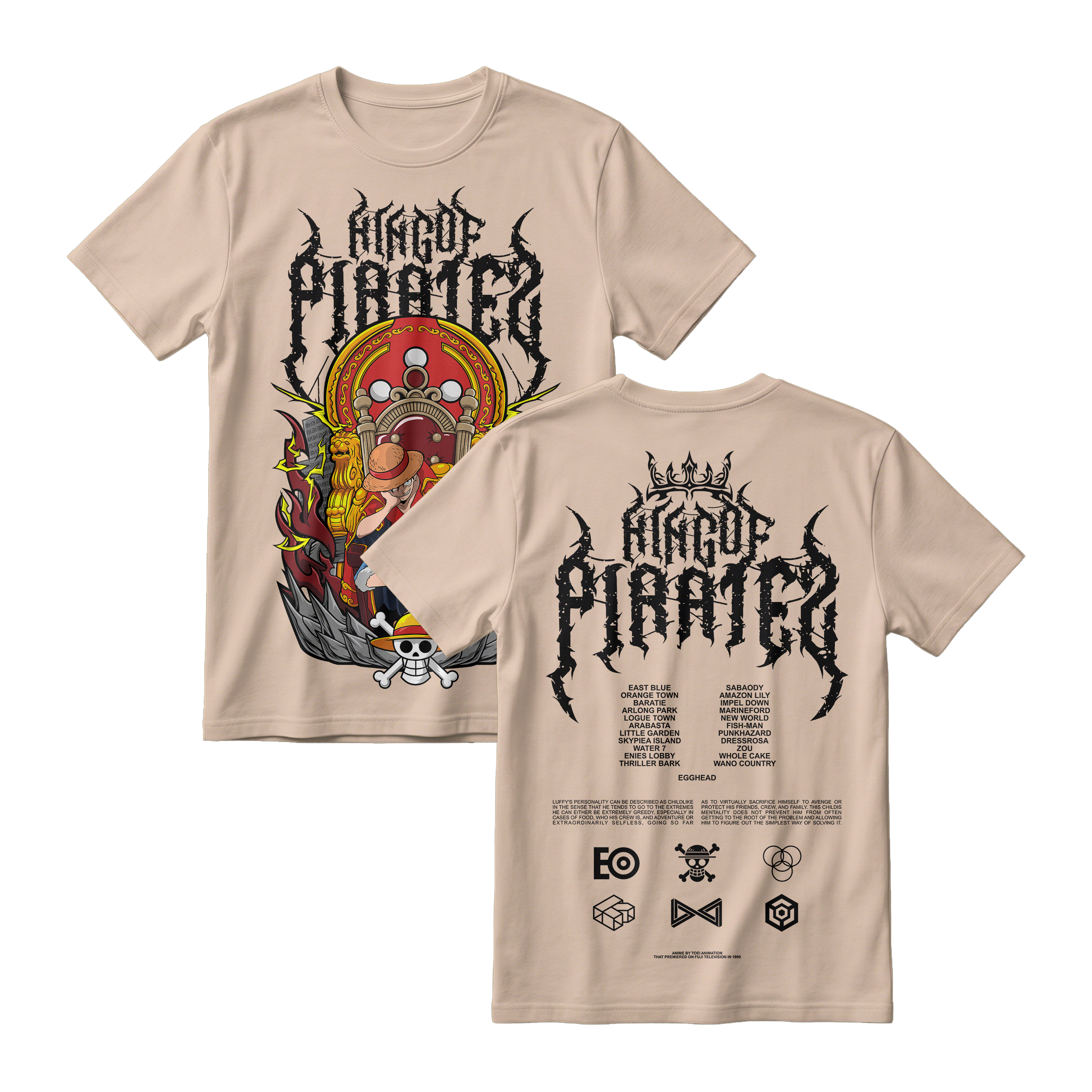 Anime One Piece Monkey D. Luffy King Of Pirates Short Sleeve Tee - RZM019