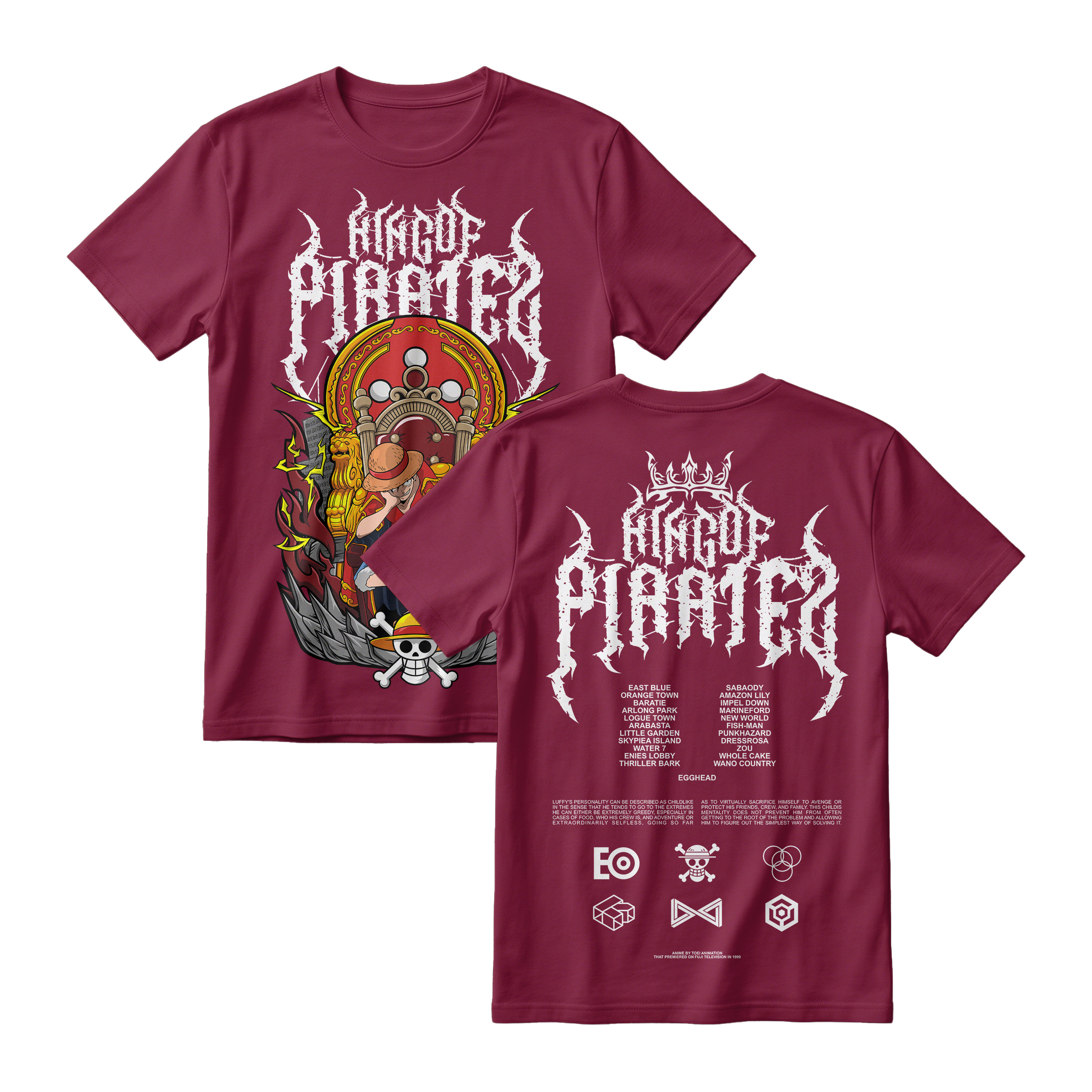 Anime One Piece Monkey D. Luffy King Of Pirates Short Sleeve Tee - RZM019