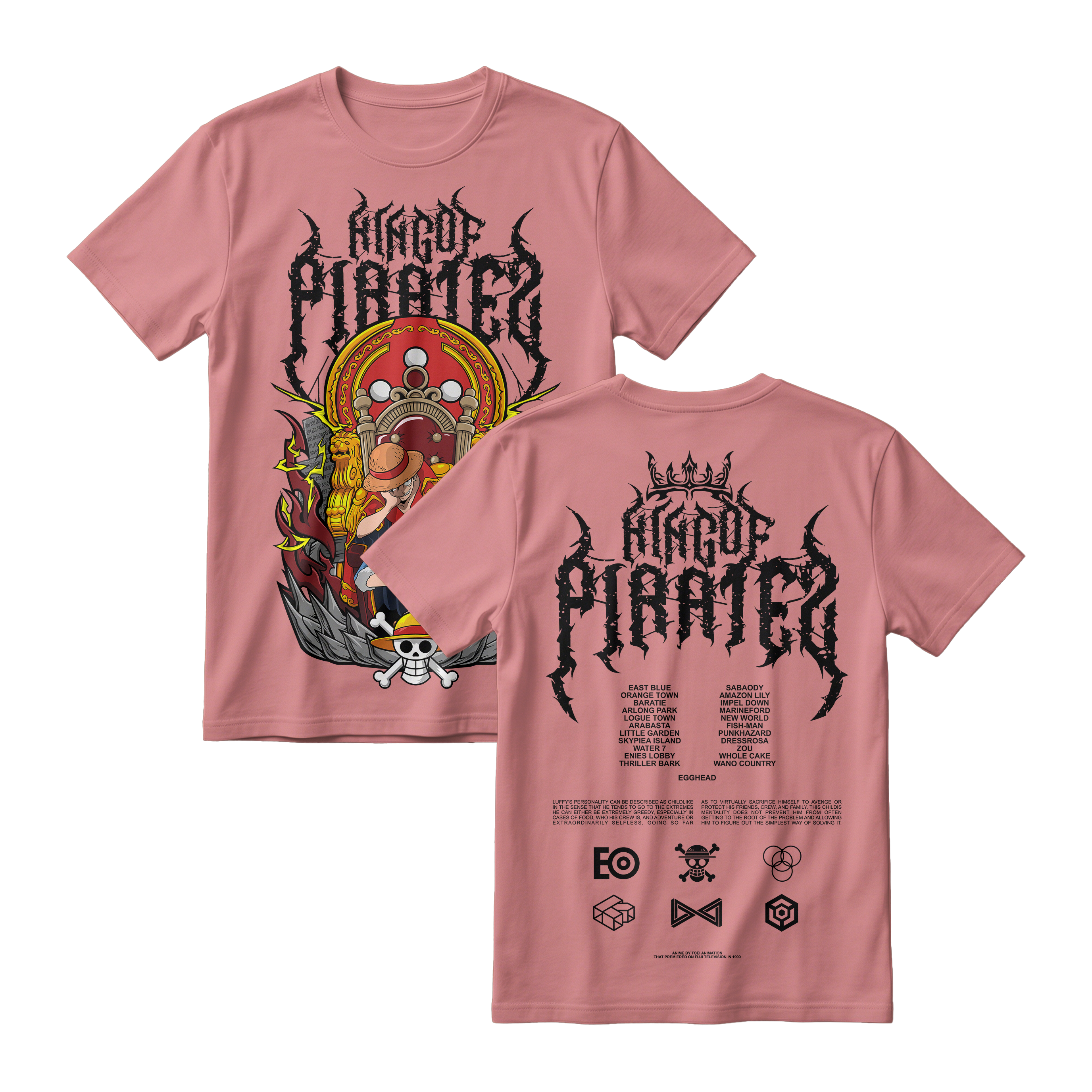 Anime One Piece Monkey D. Luffy King Of Pirates Short Sleeve Tee - RZM019