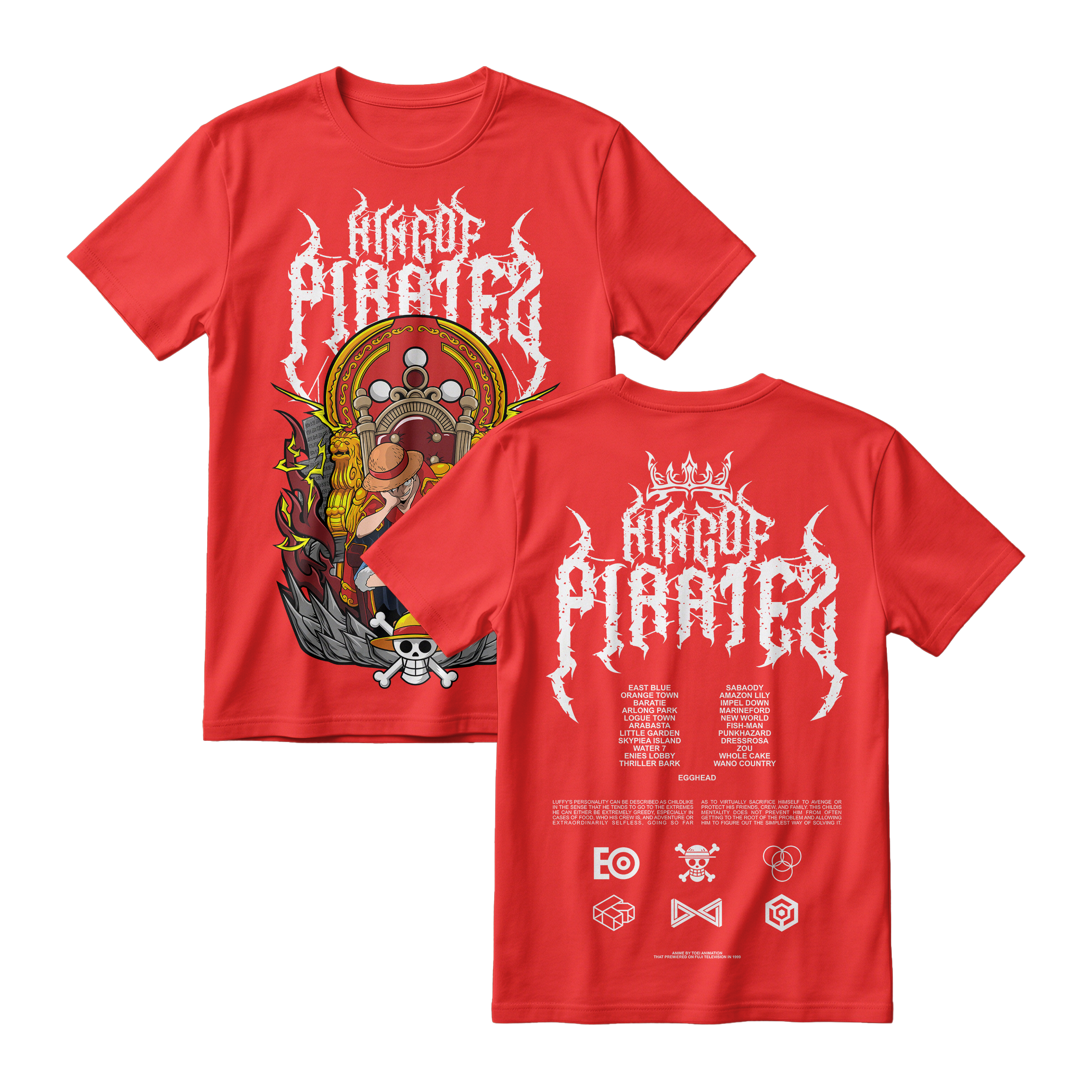 Anime One Piece Monkey D. Luffy King Of Pirates Short Sleeve Tee - RZM019
