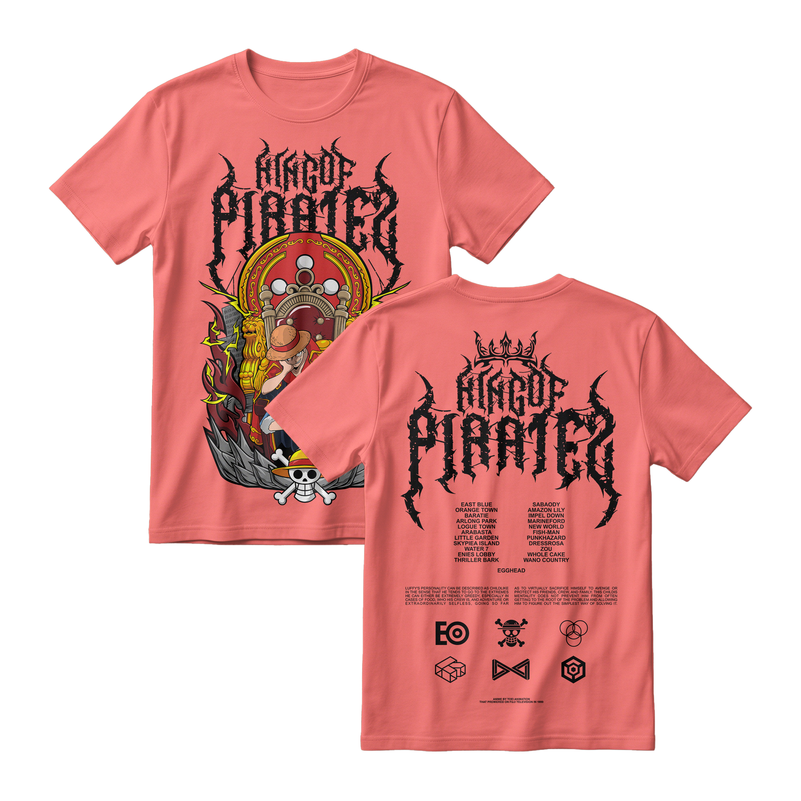 Anime One Piece Monkey D. Luffy King Of Pirates Short Sleeve Tee - RZM019