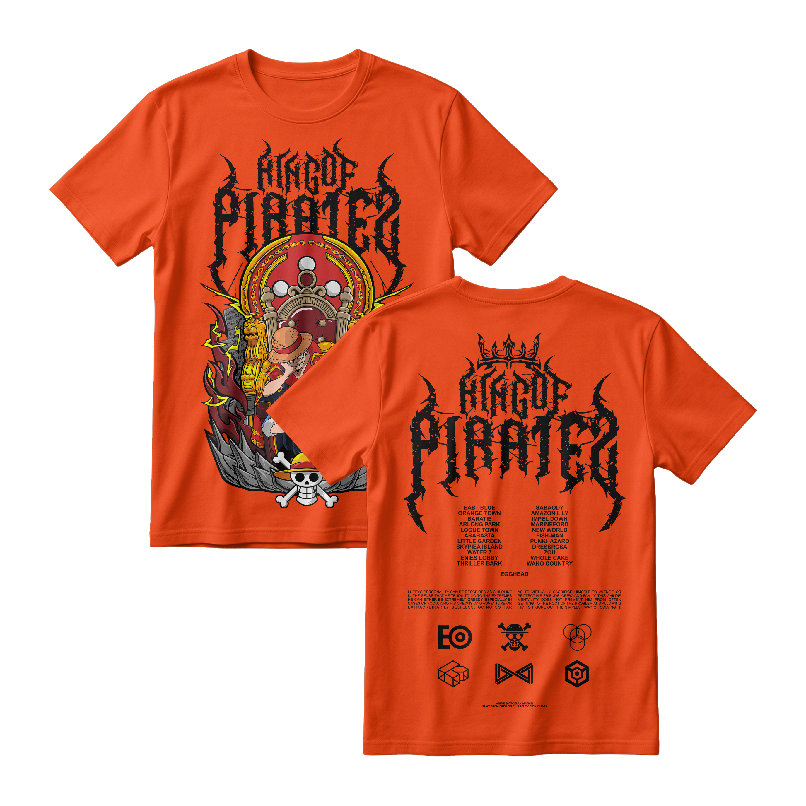 Anime One Piece Monkey D. Luffy King Of Pirates Short Sleeve Tee - RZM019