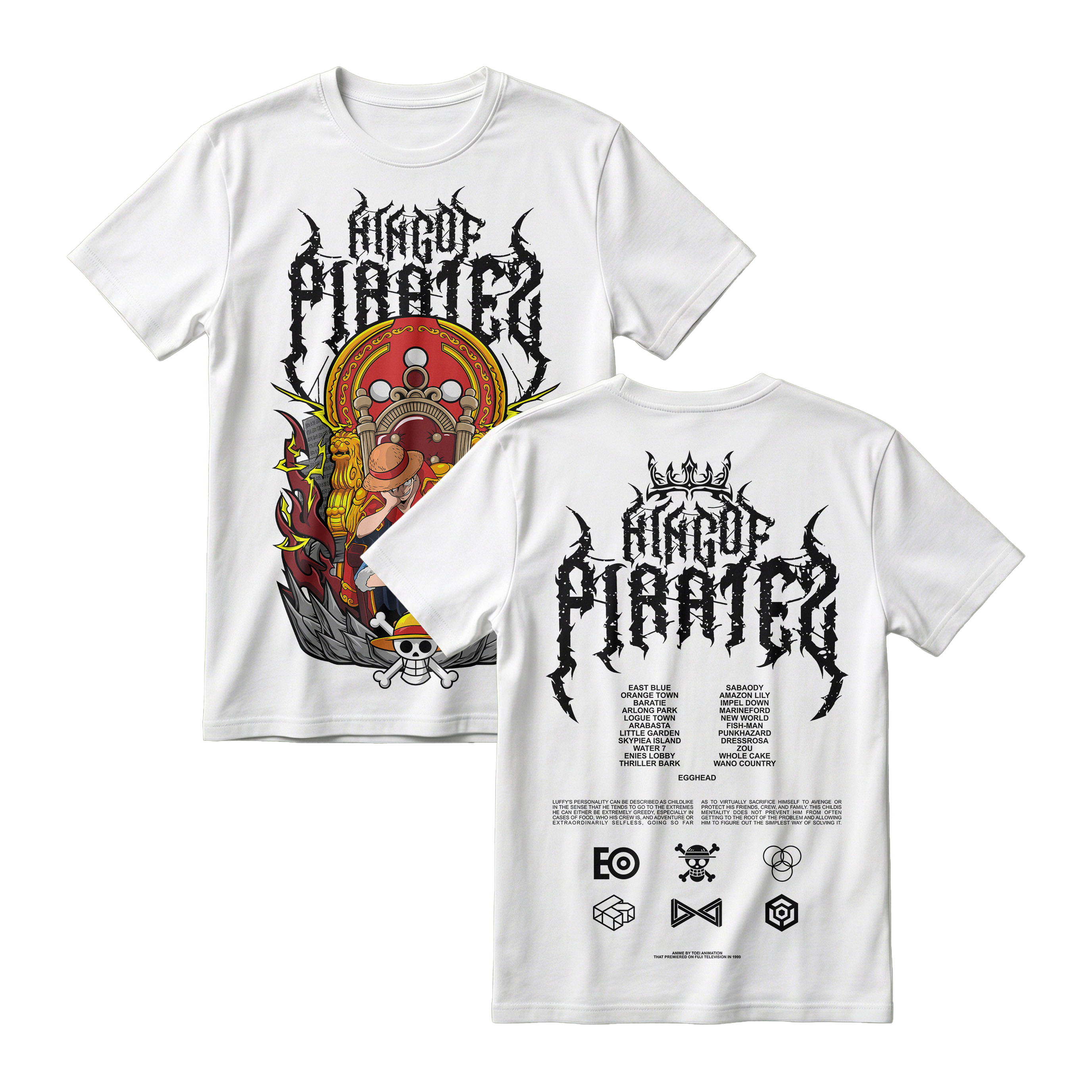 Anime One Piece Monkey D. Luffy King Of Pirates Short Sleeve Tee - RZM019