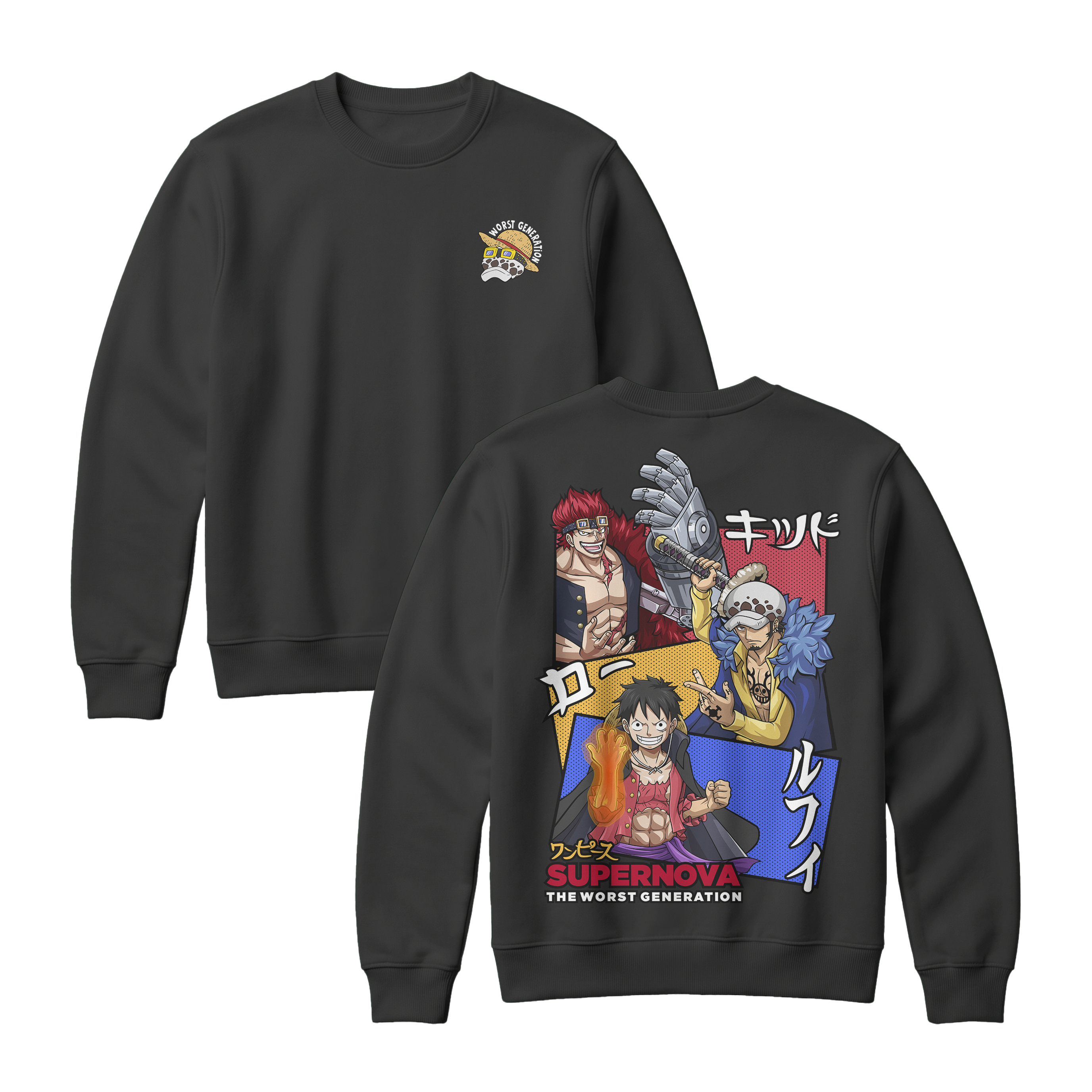 Anime One Piece Supernova The Worst Generation Sweatshirt - RZM007