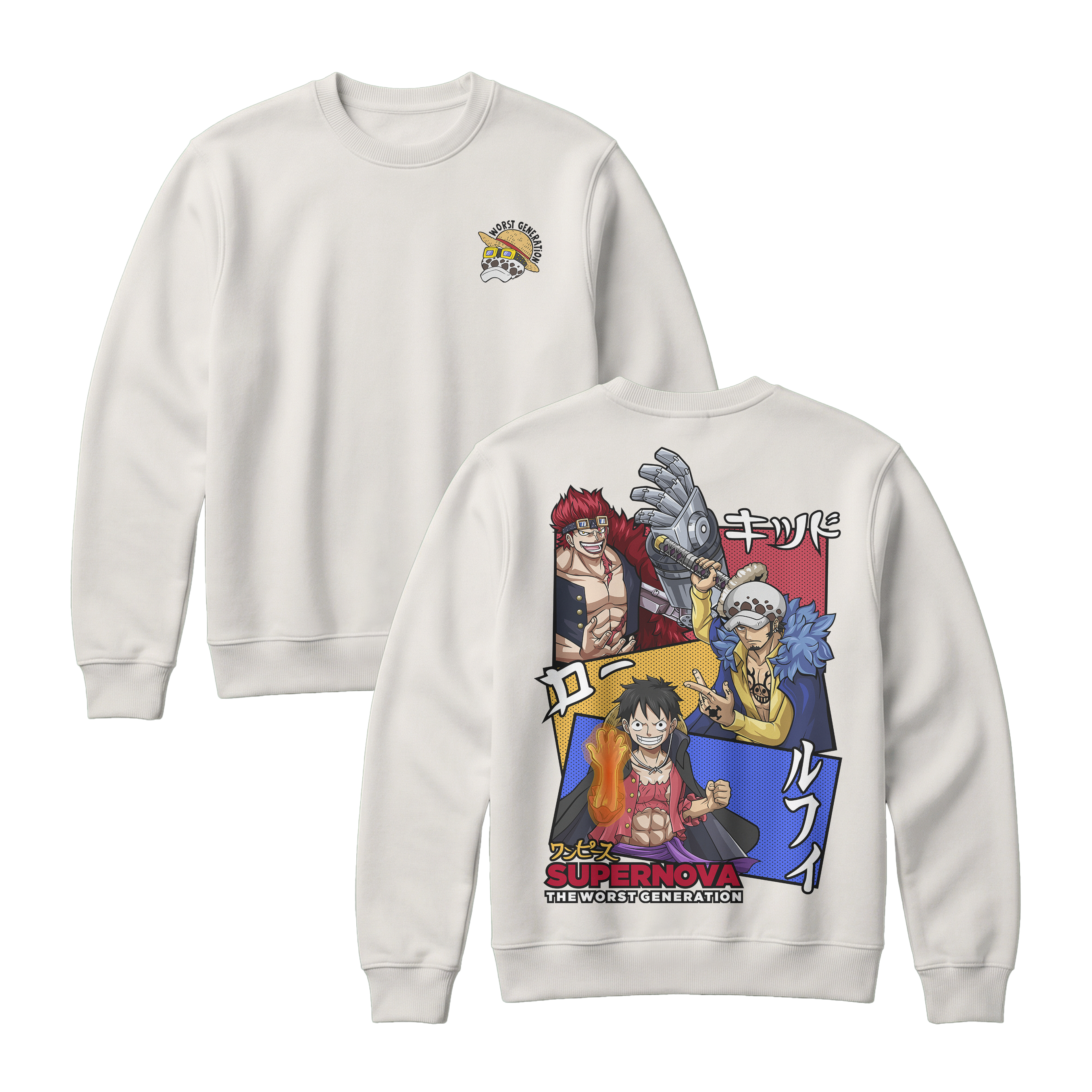 Anime One Piece Supernova The Worst Generation Sweatshirt - RZM007