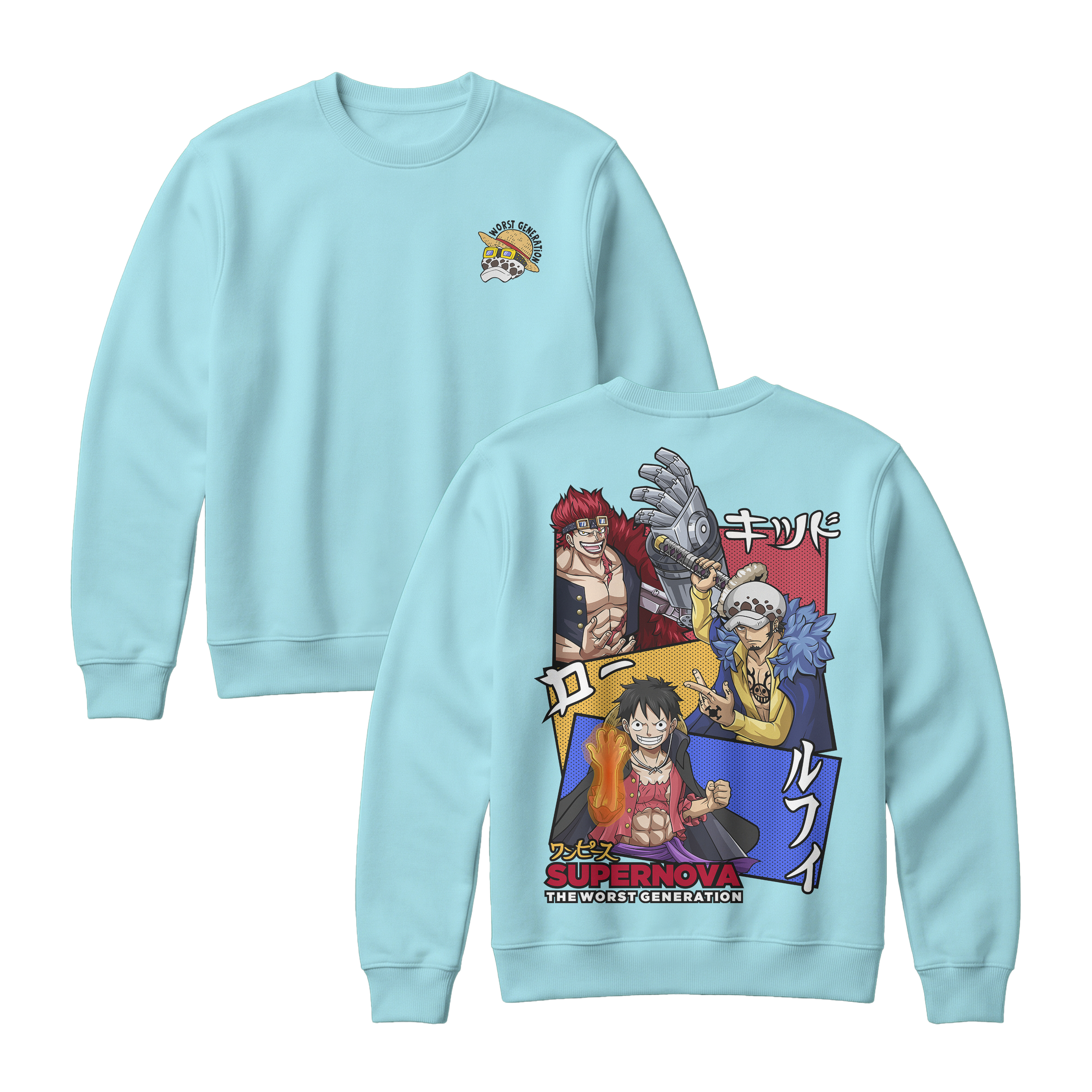 Anime One Piece Supernova The Worst Generation Sweatshirt - RZM007