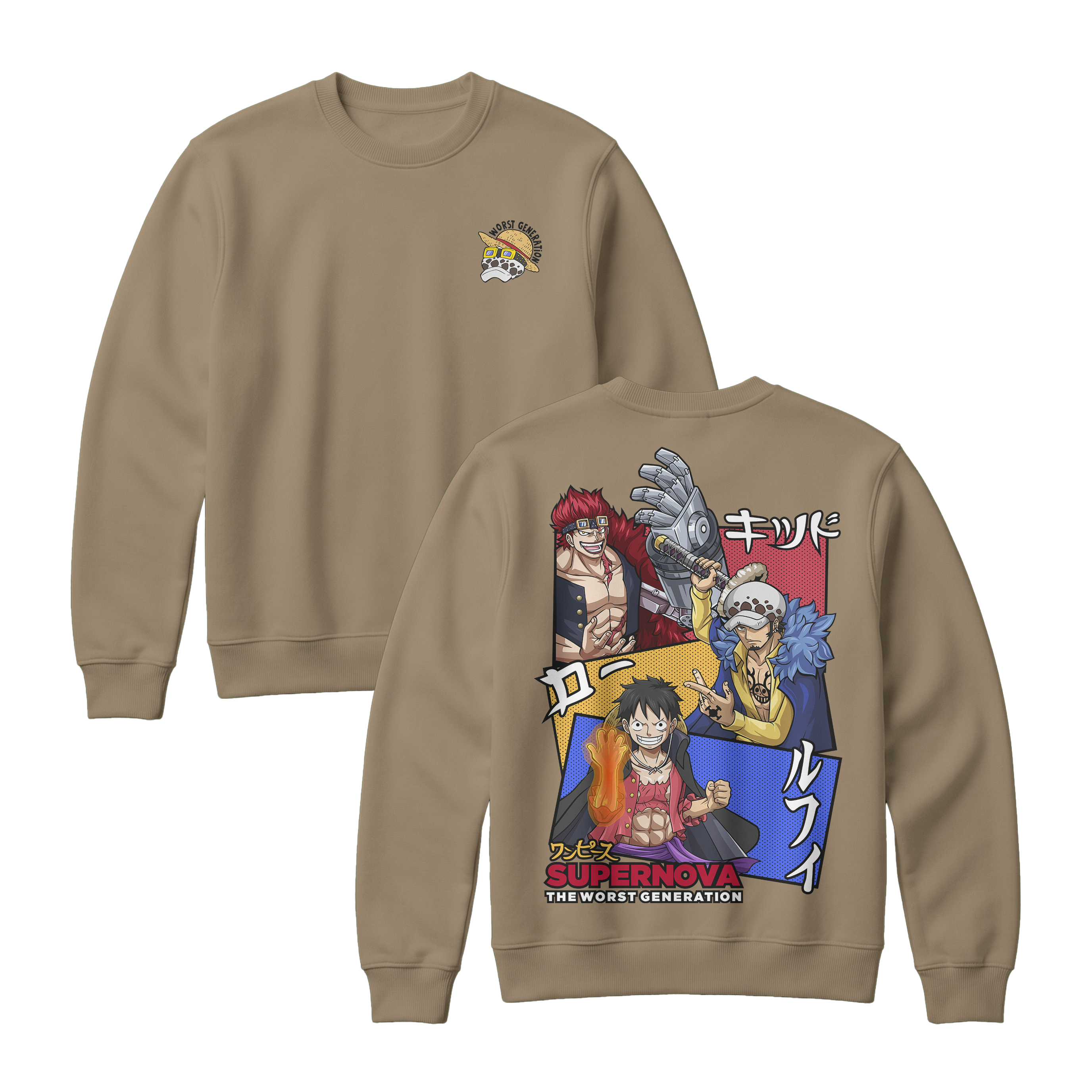 Anime One Piece Supernova The Worst Generation Sweatshirt - RZM007