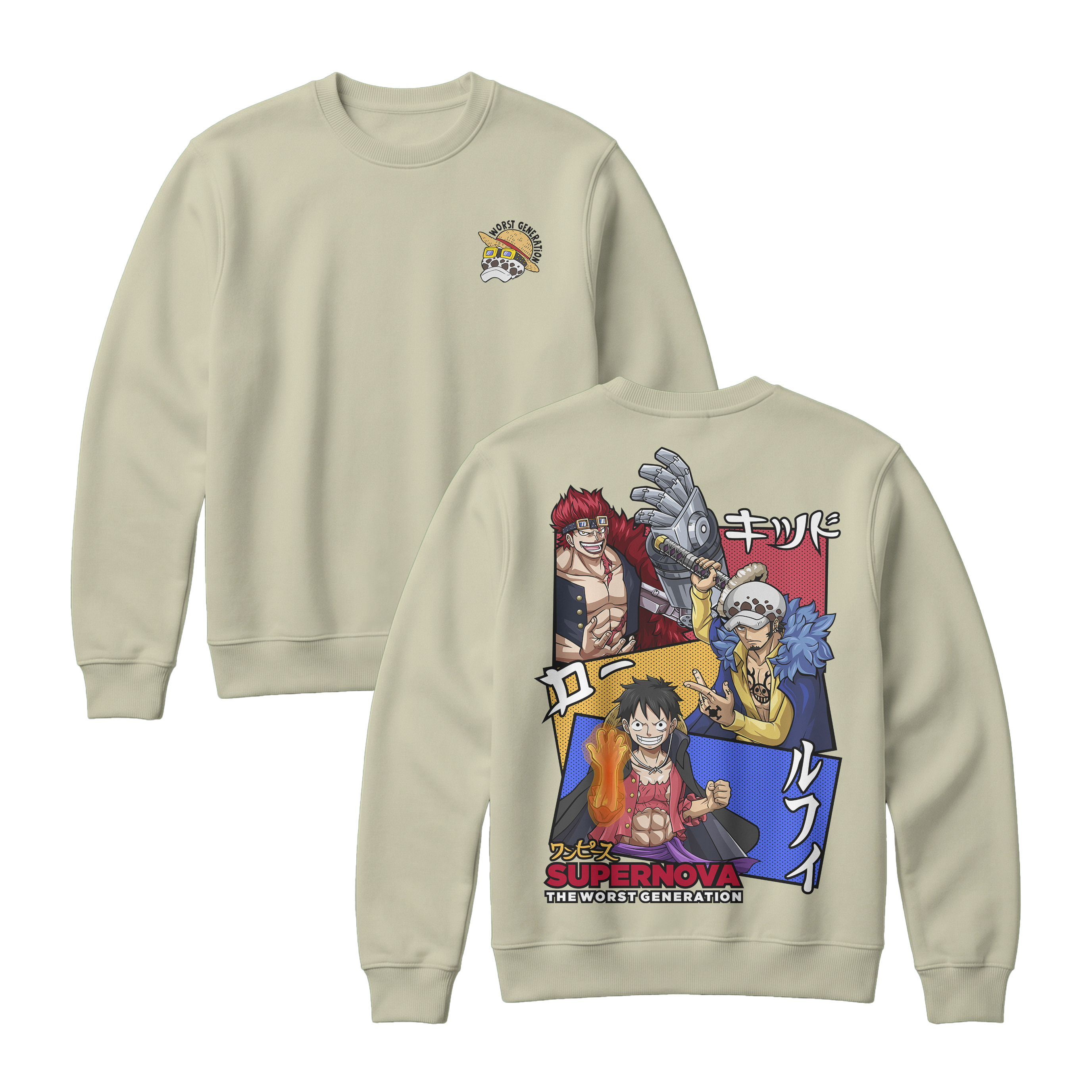 Anime One Piece Supernova The Worst Generation Sweatshirt - RZM007
