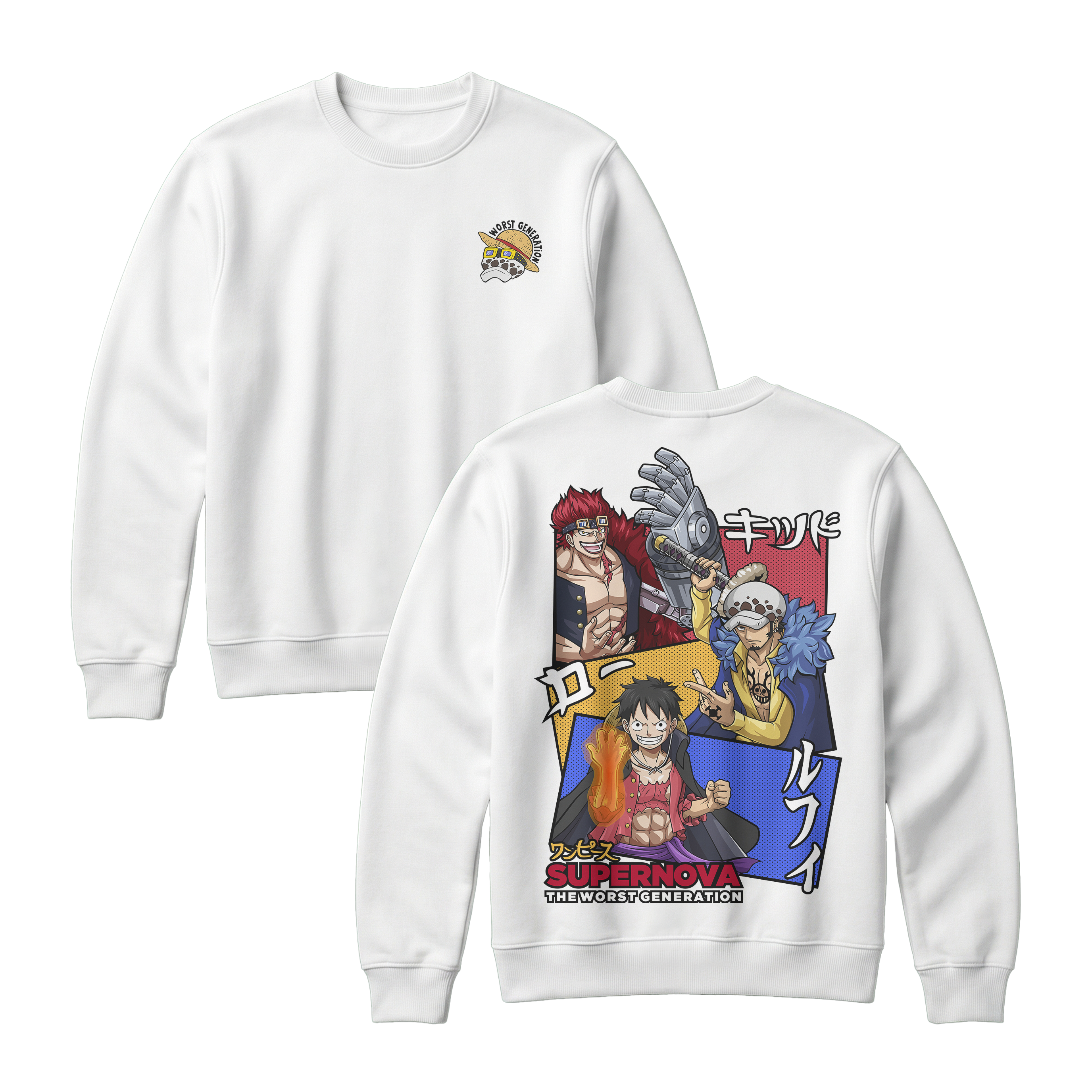 Anime One Piece Supernova The Worst Generation Sweatshirt - RZM007