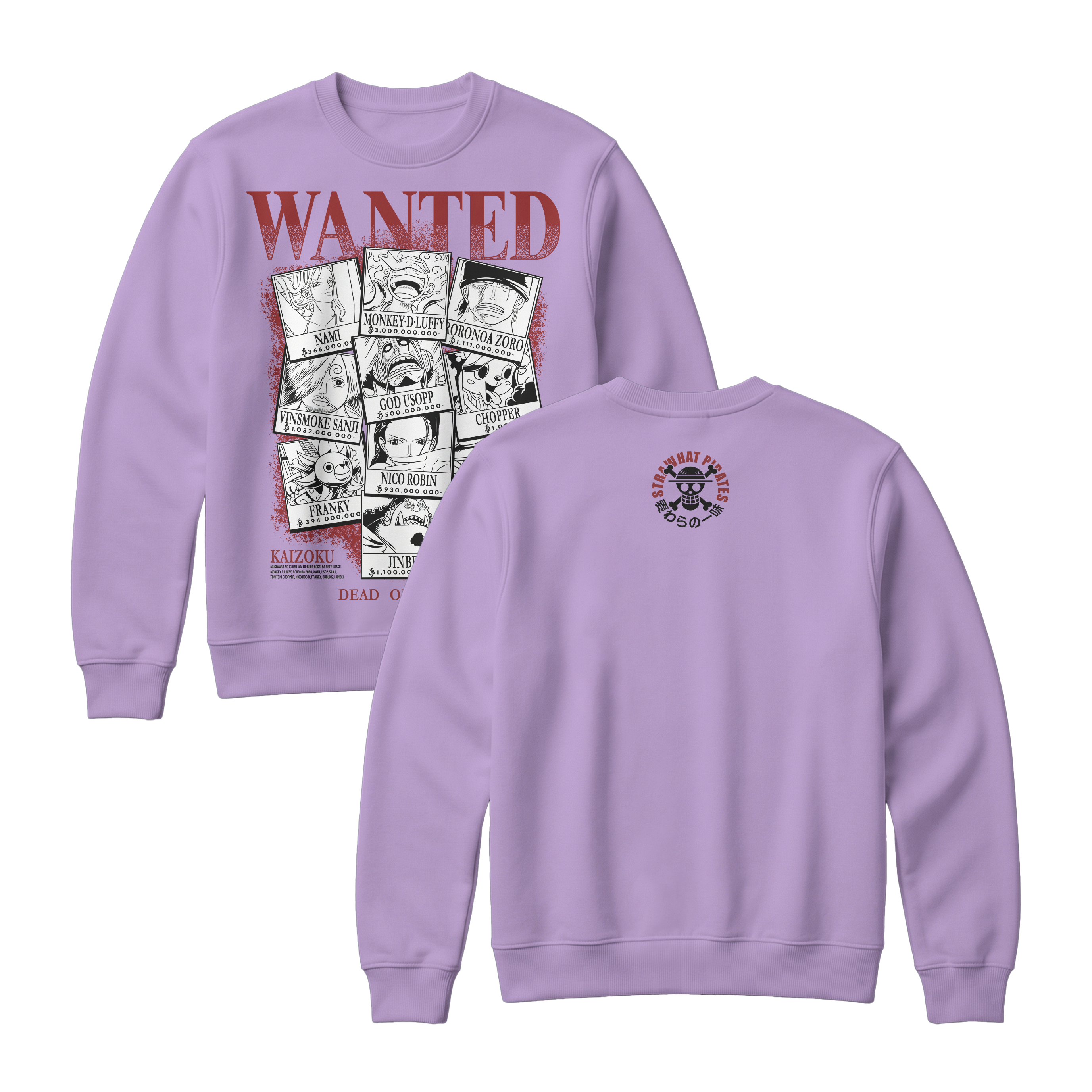 Anime One Piece Wanted Mugiwara Crew Sweatshirt - RZM008