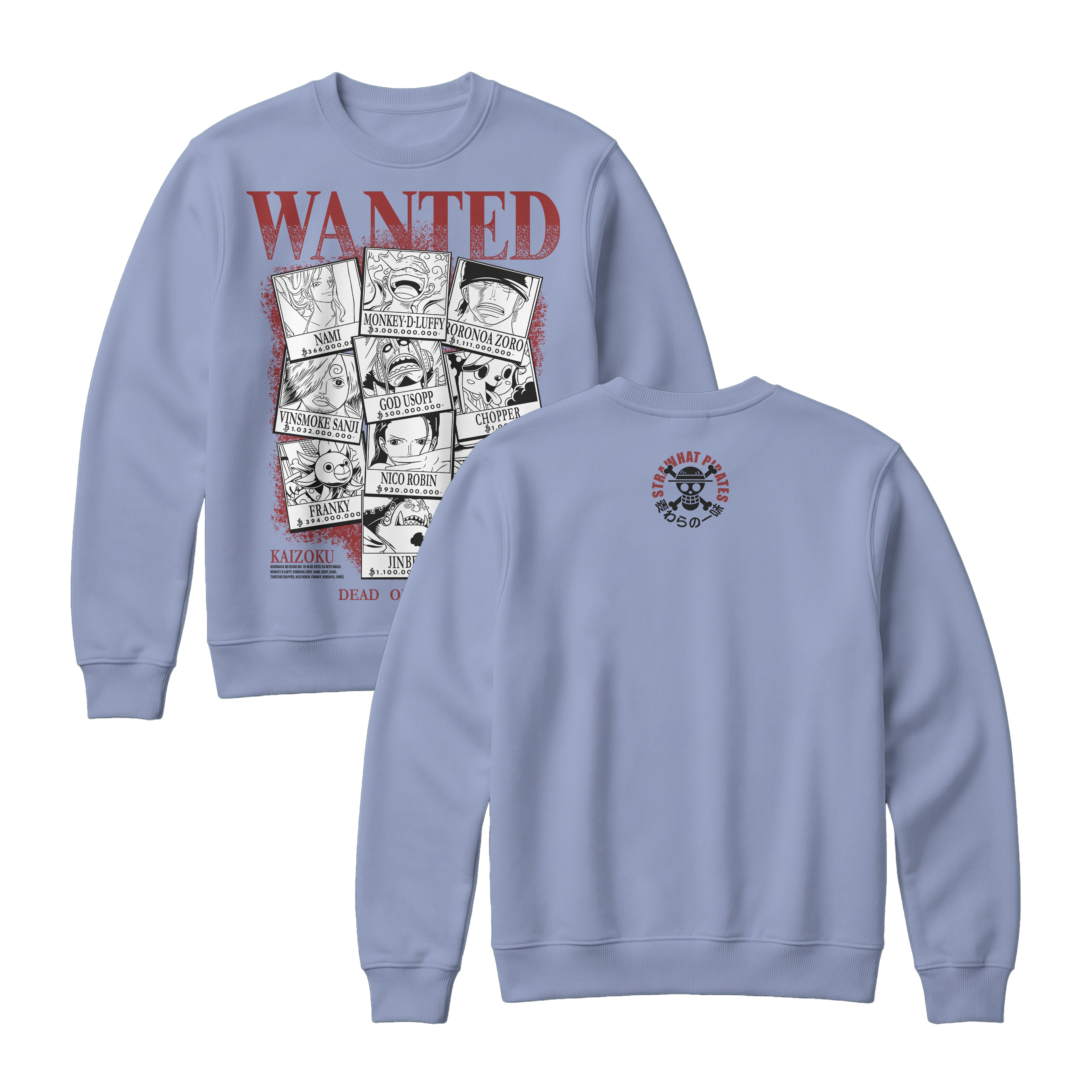 Anime One Piece Wanted Mugiwara Crew Sweatshirt - RZM008