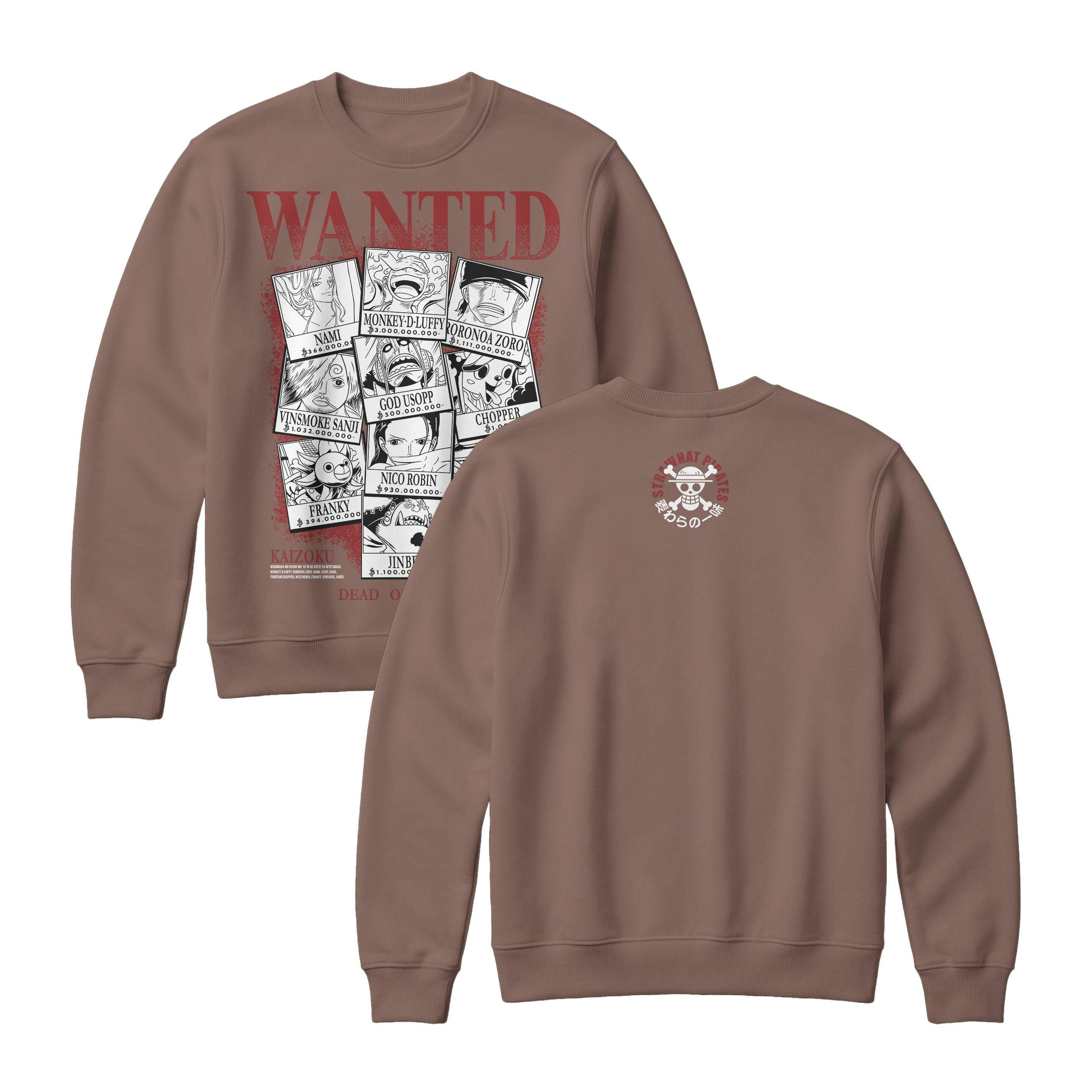 Anime One Piece Wanted Mugiwara Crew Sweatshirt - RZM008