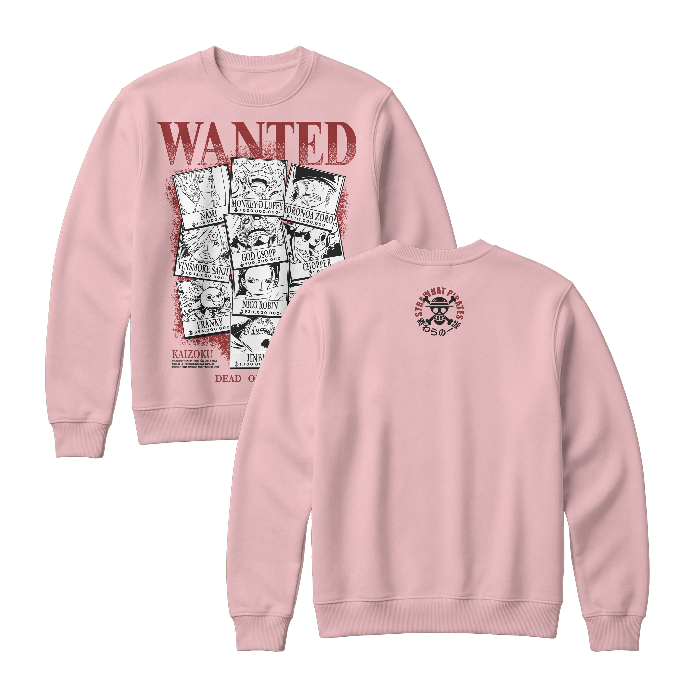 Anime One Piece Wanted Mugiwara Crew Sweatshirt - RZM008